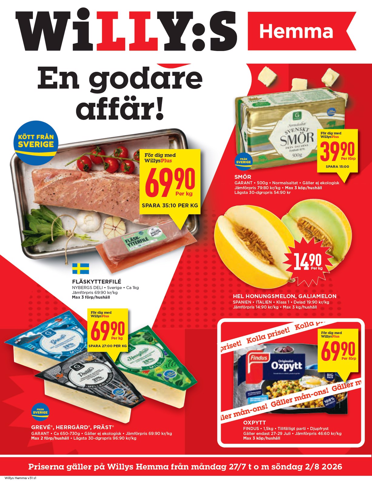 willy-s - Aktuellt Willy's reklamblad från måndag, 27/07/2026 till söndag, 02/08/2026