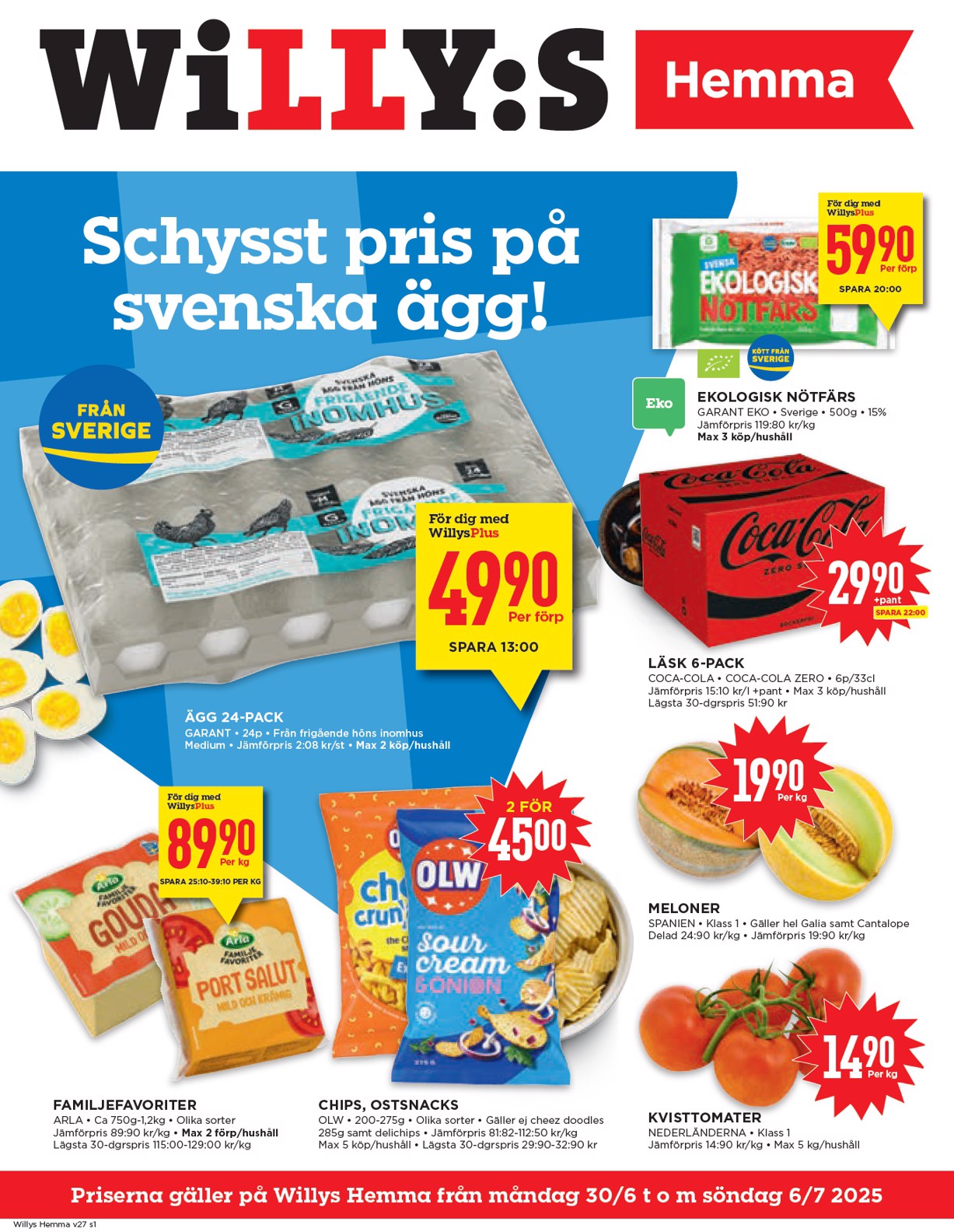 willy-s - Willy's - Hemma-reklambladet giltigt från 30/06 - 06/07 - page: 1