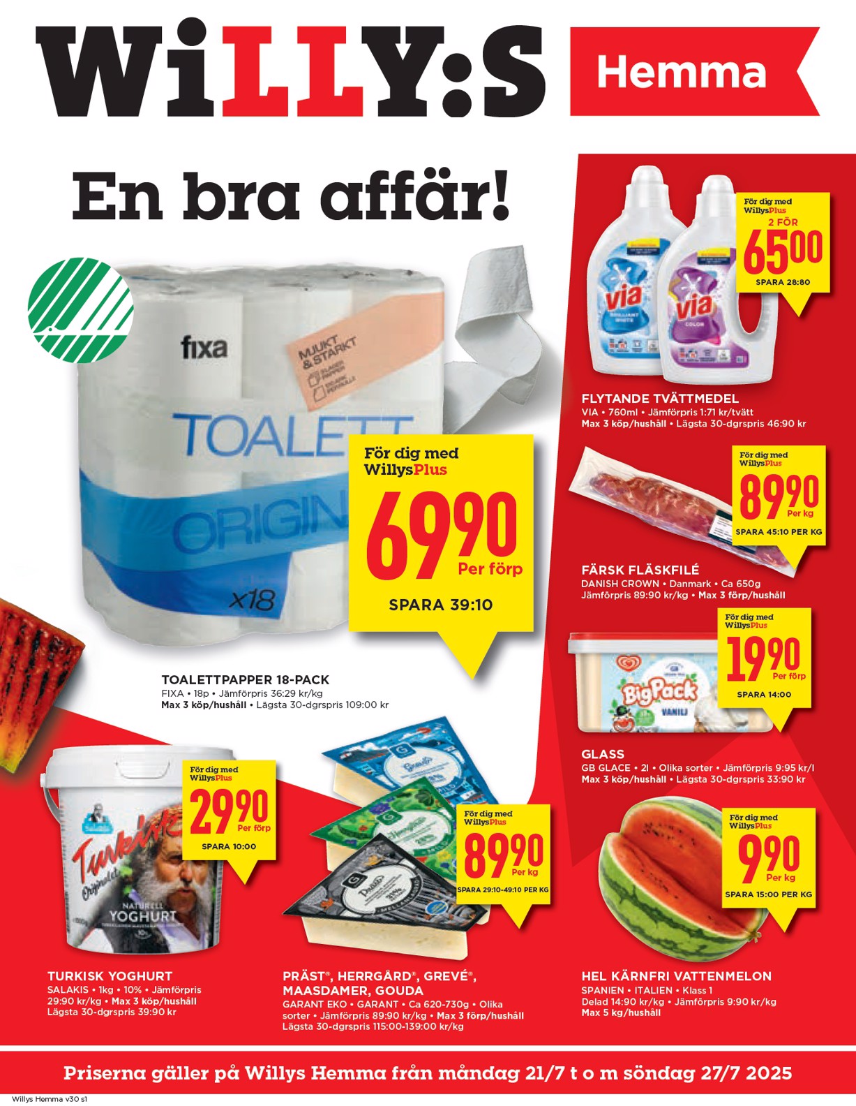 willy-s - Willy's - Hemma-reklambladet giltigt från 21/07 - 27/07 - page: 1