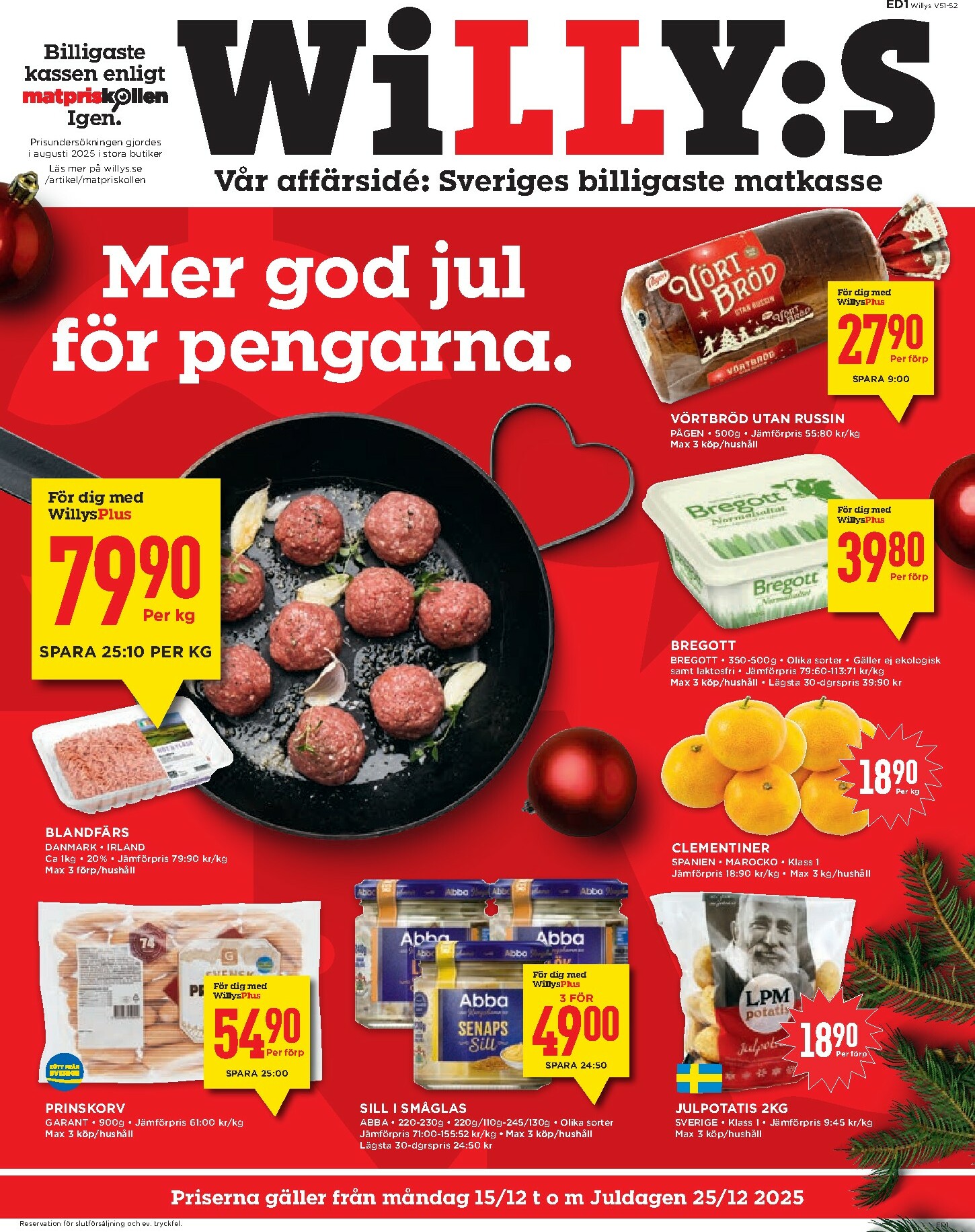 willy-s - Willy's-reklambladet giltigt från 15/12 - 25/12