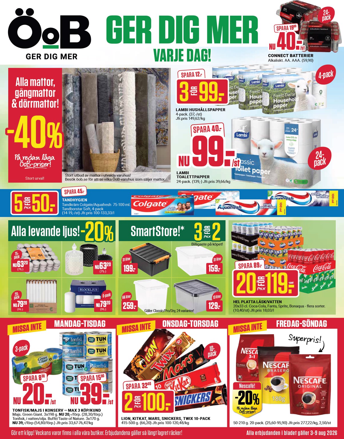 oob - Aktuellt ÖoB reklamblad från måndag, 03/08/2026 till söndag, 09/08/2026 - page: 1