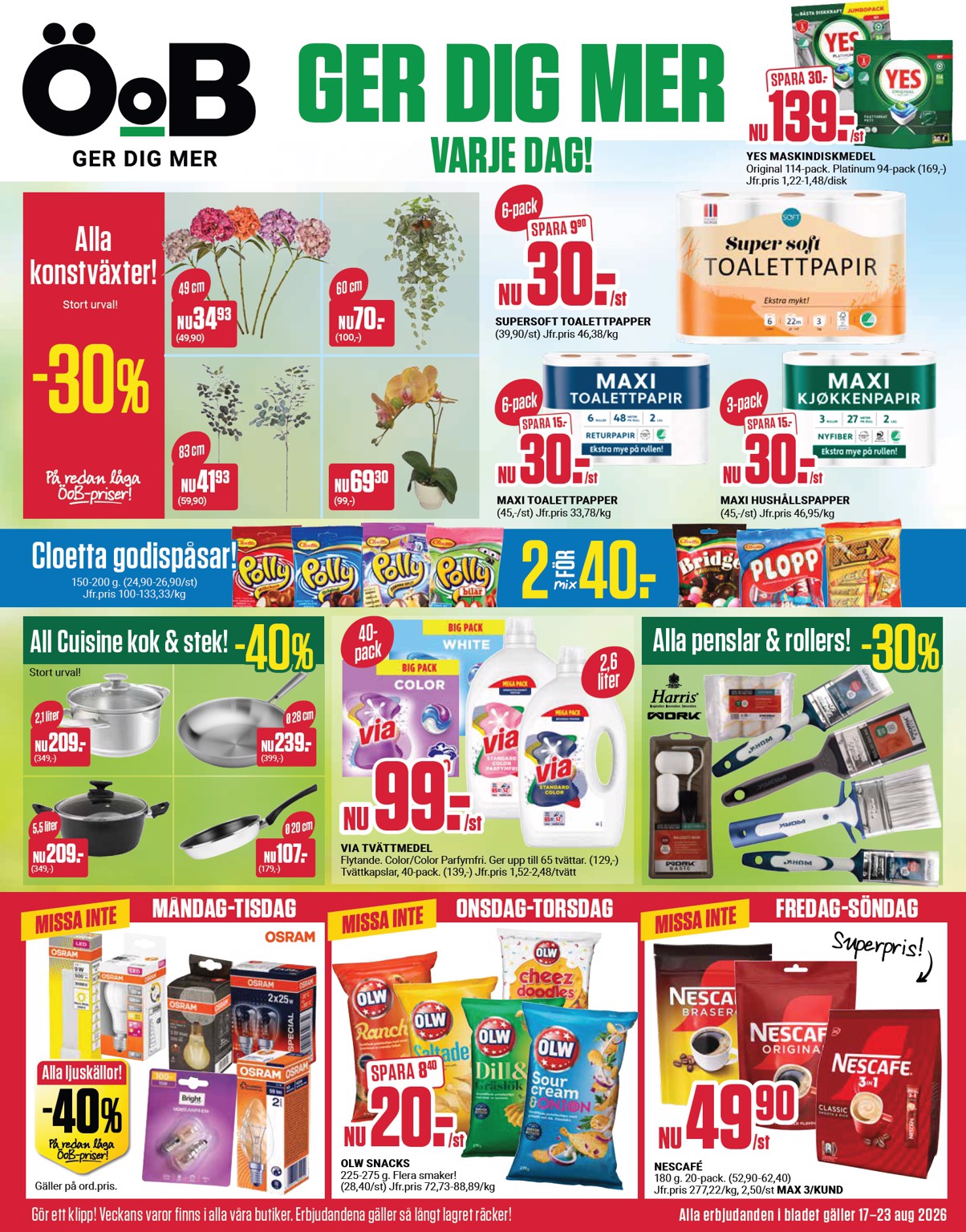 oob - Nytt ÖoB reklamblad från måndag, 17/08/2026 till söndag, 23/08/2026 - page: 1