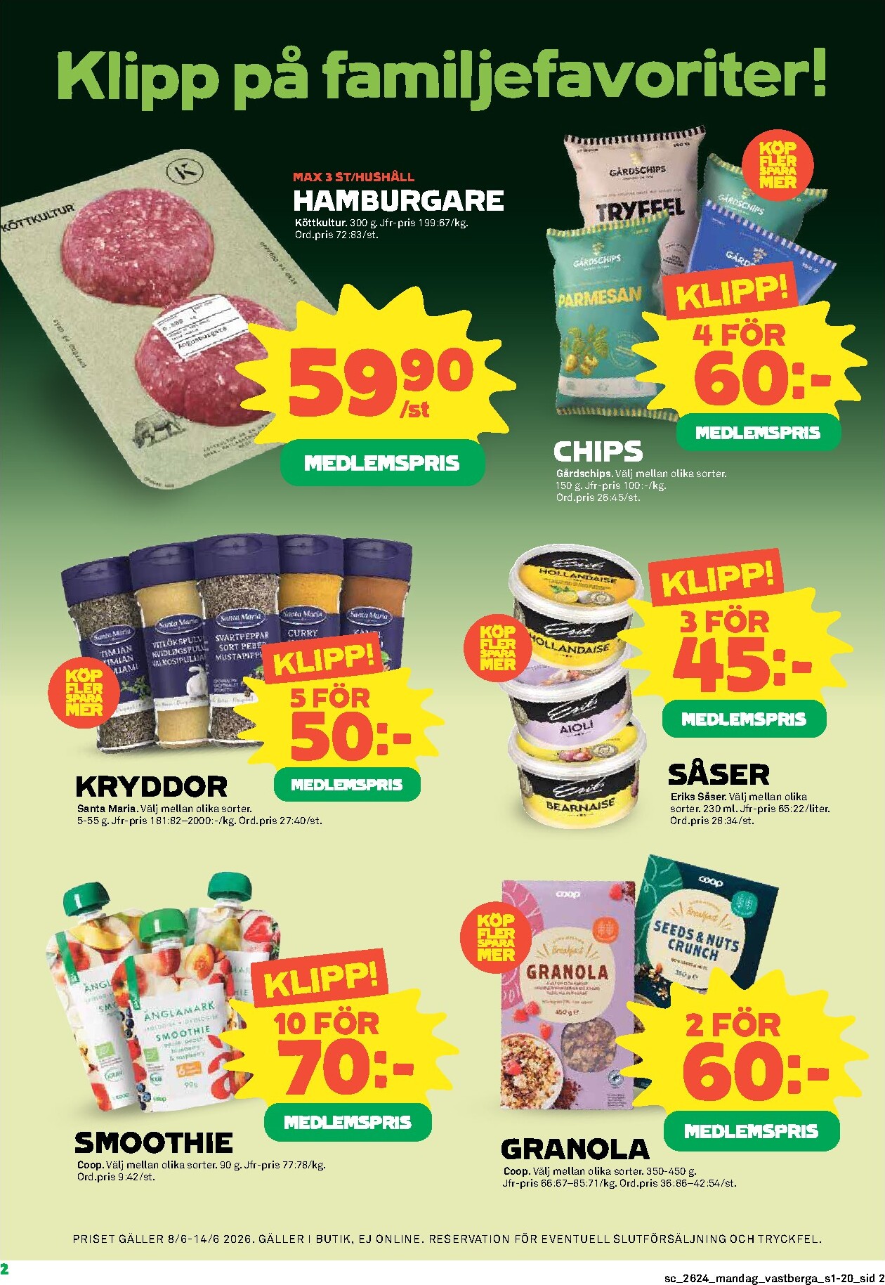 coop - Nytt Stora Coop reklamblad från måndag, 08/06/2026 till söndag, 14/06/2026 - page: 2