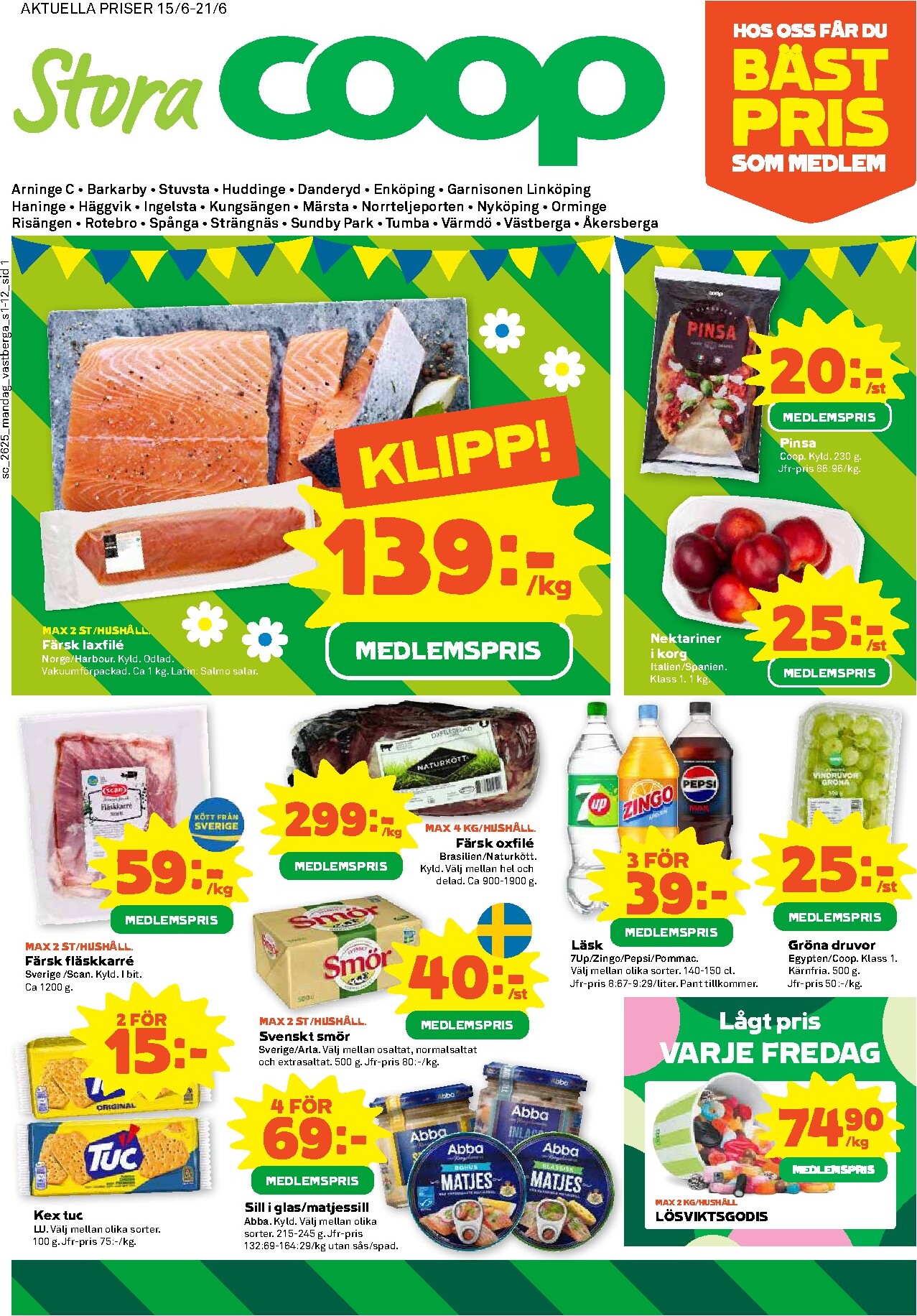 coop - Nytt Stora Coop reklamblad från måndag, 15/06/2026 till söndag, 21/06/2026