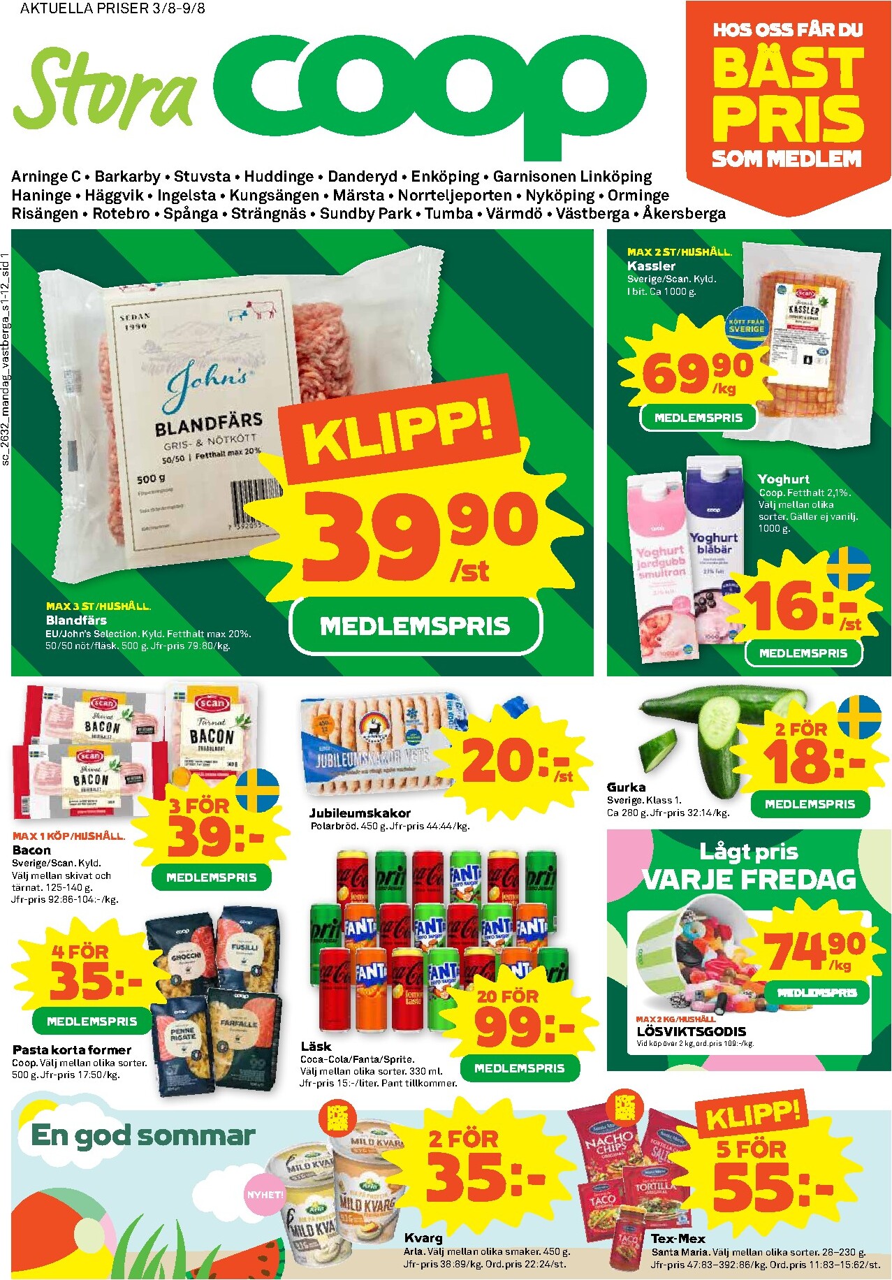 coop - Nytt Stora Coop reklamblad från måndag, 03/08/2026 till söndag, 09/08/2026 - page: 1