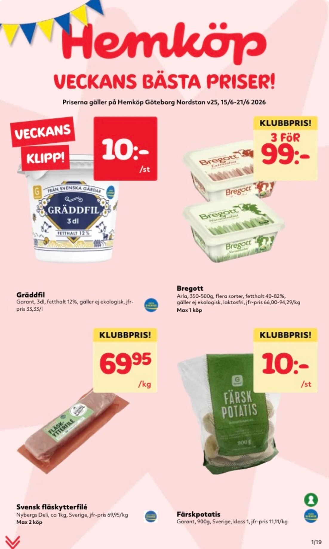 hemkop - Aktuellt Hemköp reklamblad från måndag, 15/06/2026 till söndag, 21/06/2026 - page: 1