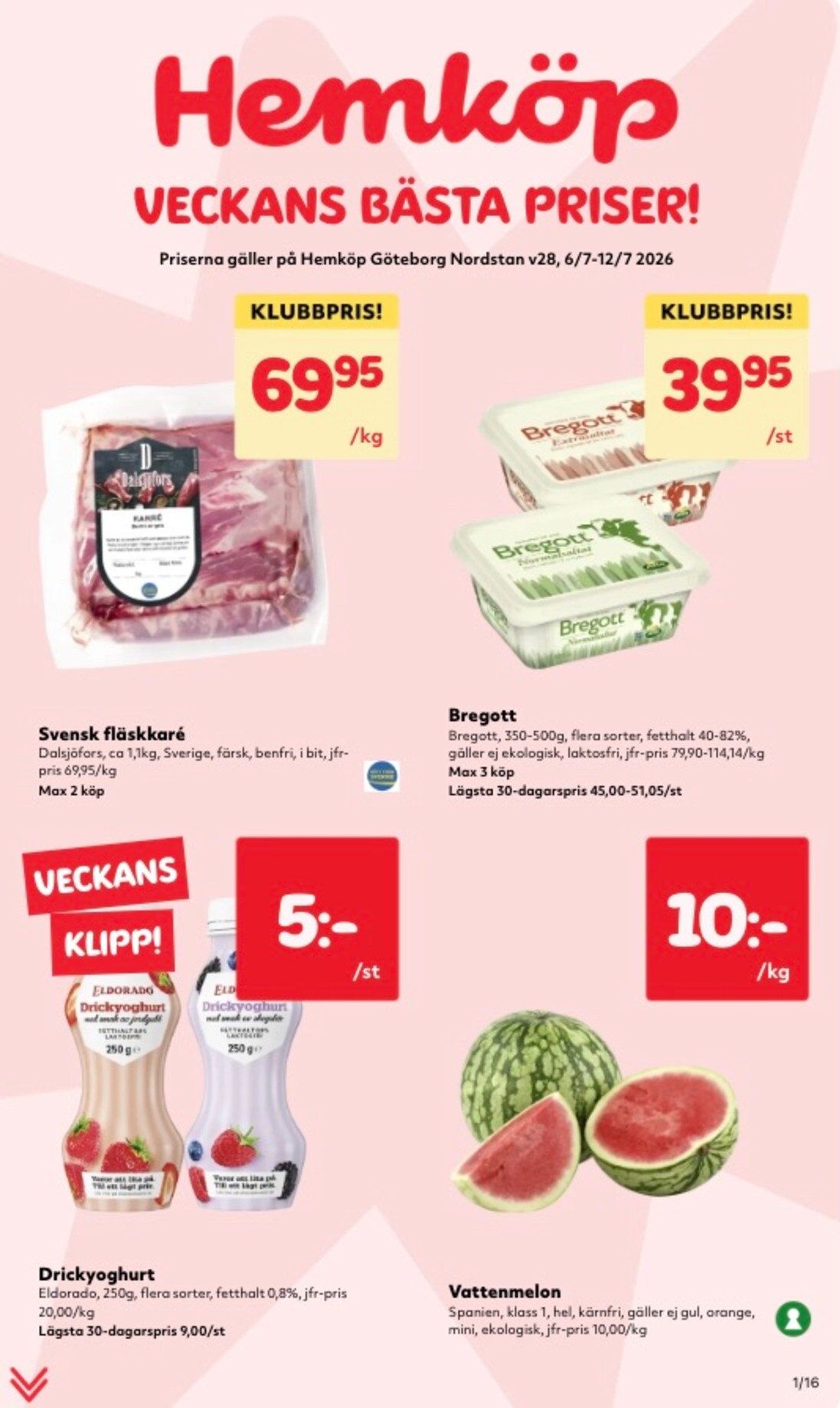hemkop - Aktuellt Hemköp reklamblad från måndag, 06/07/2026 till söndag, 12/07/2026