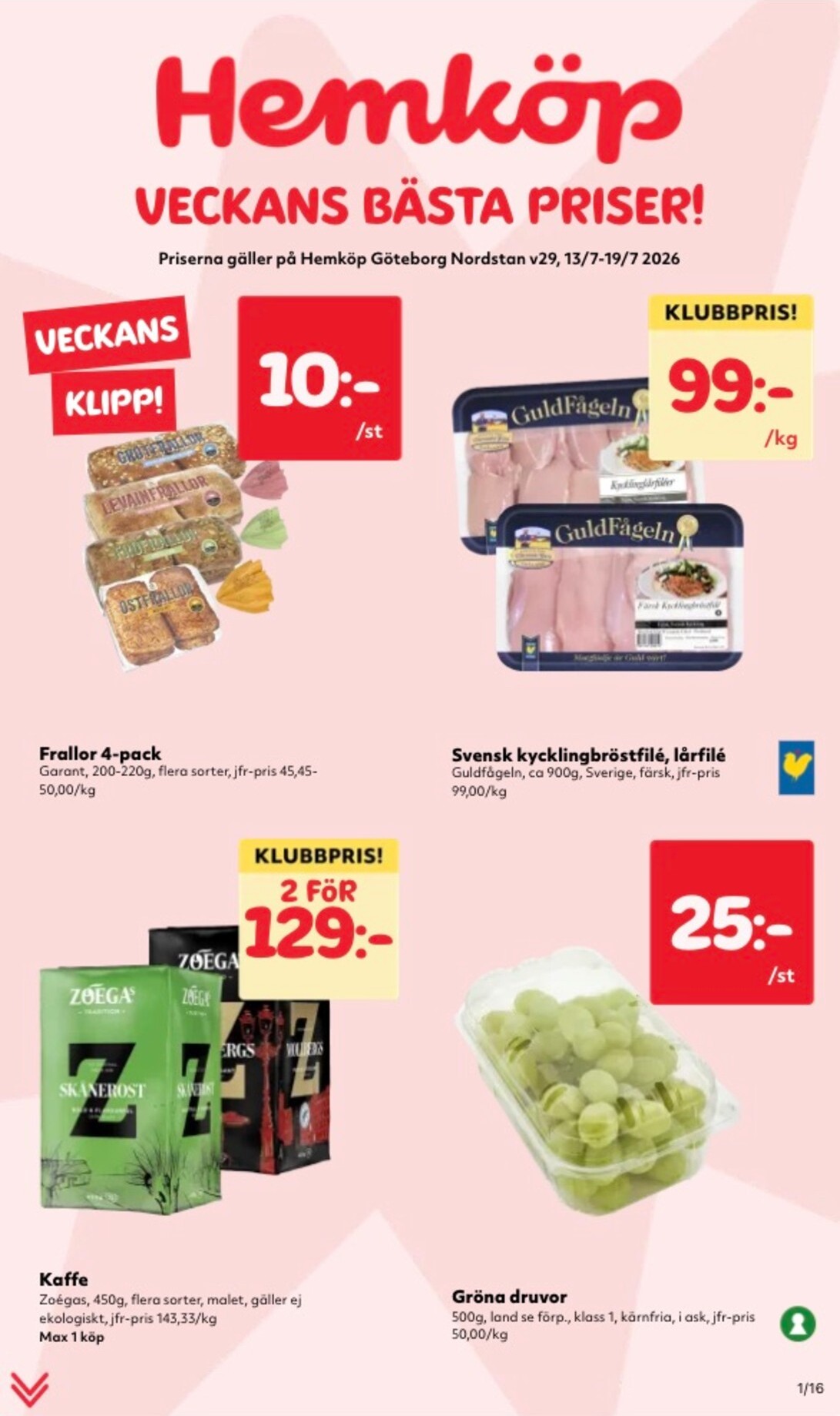 hemkop - Aktuellt Hemköp reklamblad från måndag, 13/07/2026 till söndag, 19/07/2026