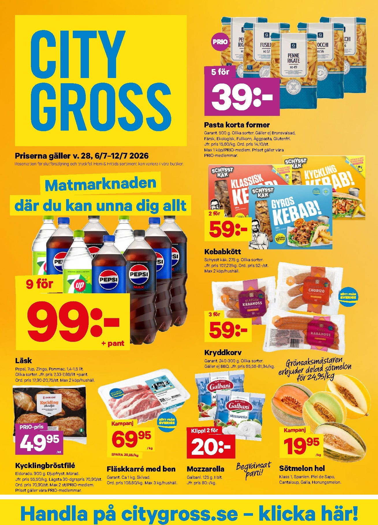 city-gross - Aktuellt City Gross - Reklamblad v.28 reklamblad från måndag, 29/06/2026 till söndag, 05/07/2026