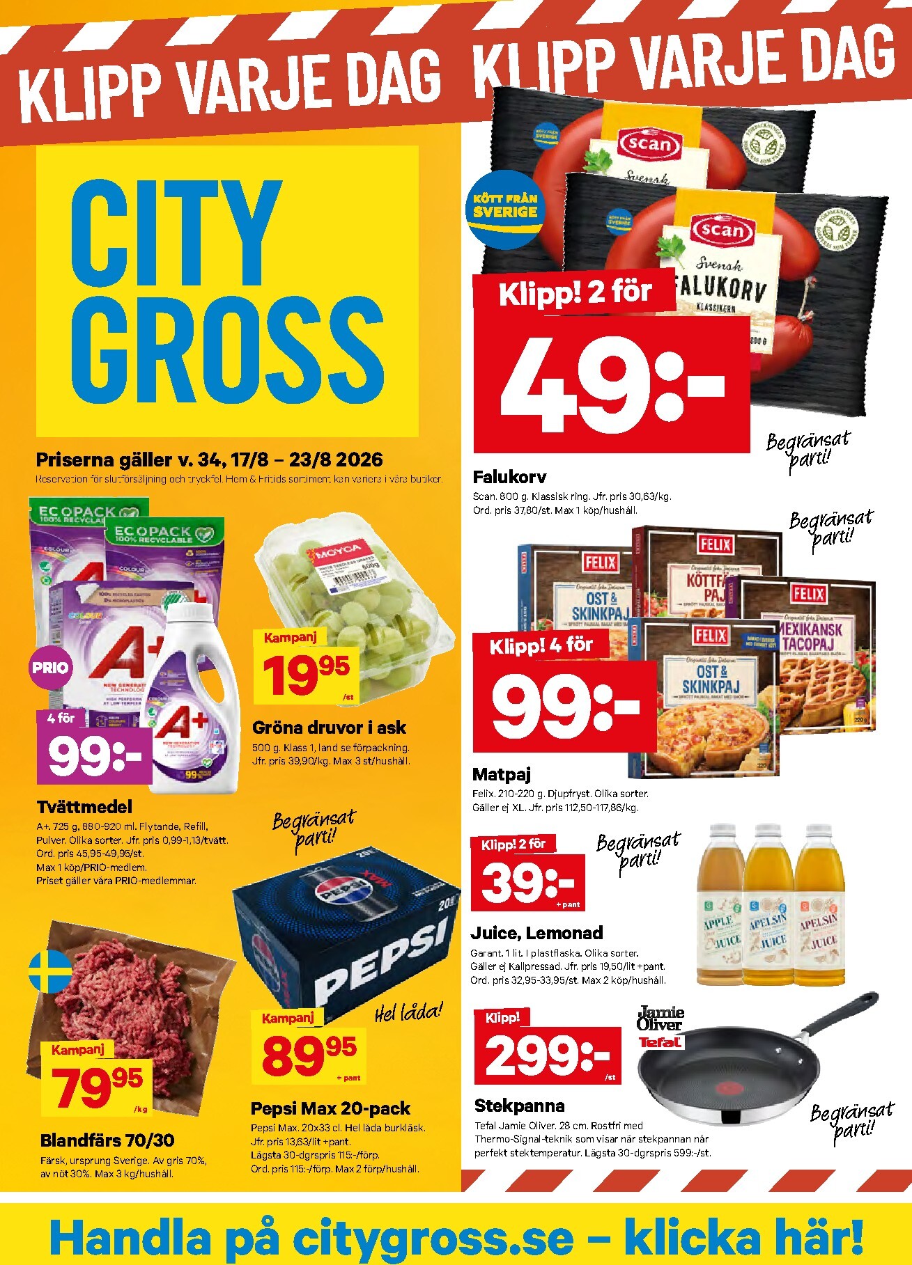 city-gross - Aktuellt City Gross reklamblad från måndag, 17/08/2026 till söndag, 23/08/2026 - page: 1