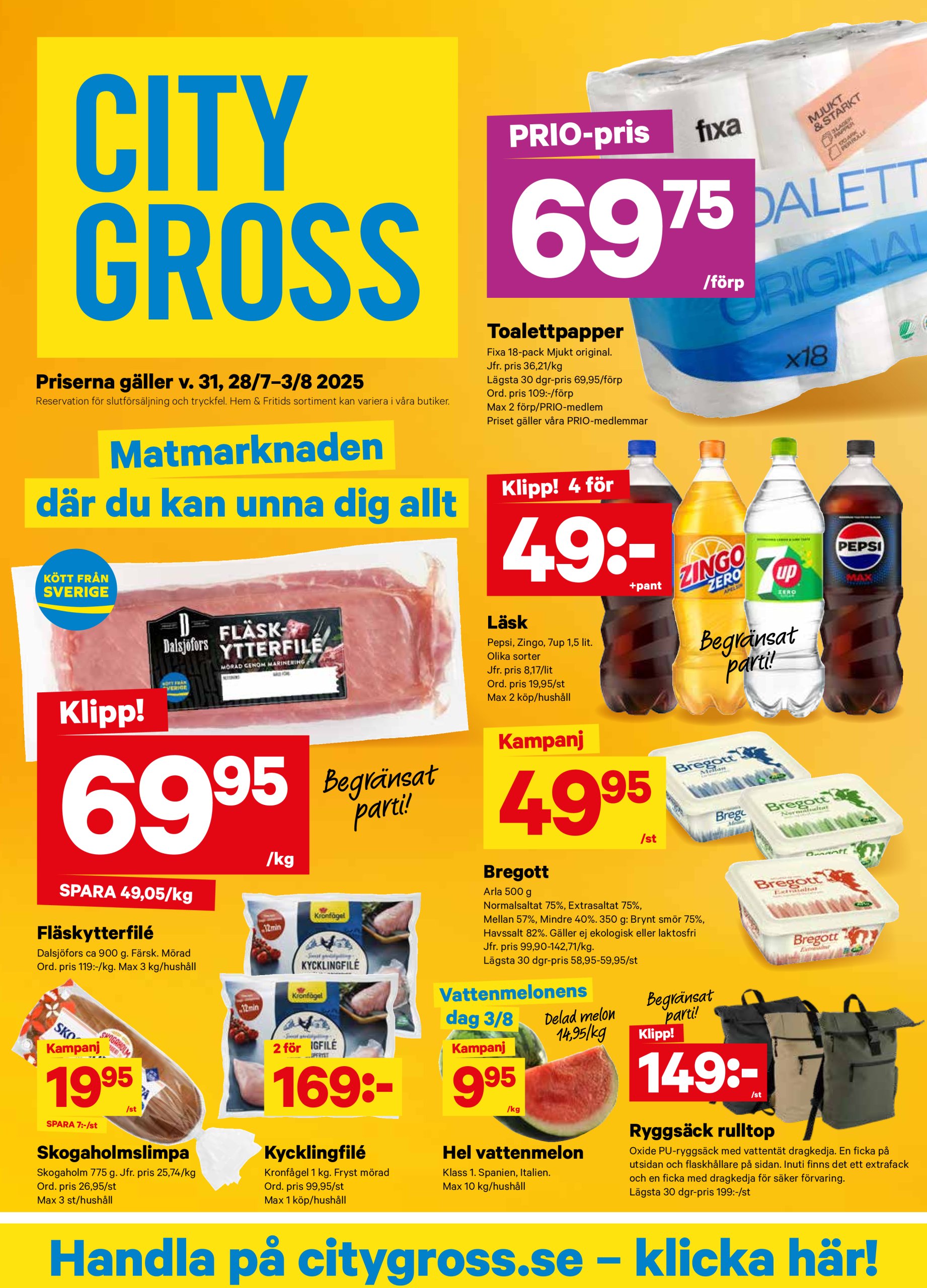 city-gross - City Gross-reklambladet giltigt från 28/07 - 03/08 - page: 1