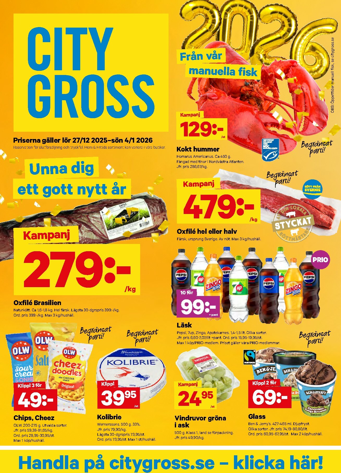 city-gross - City Gross-reklambladet giltigt från 27/12 - 04/01