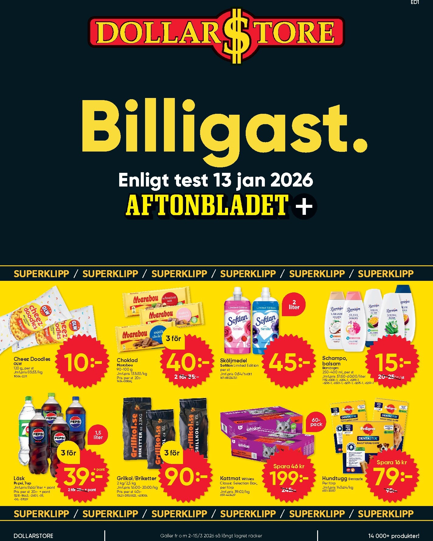 dollar-store - Dollar Store-reklambladet giltigt från 02/03/2026 - 15/03/2026