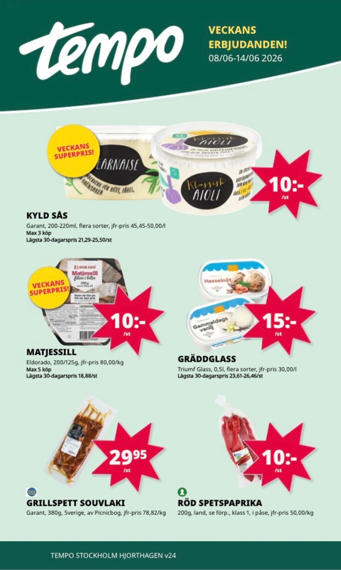 tempo - Aktuellt Tempo reklamblad från måndag, 08/06/2026 till söndag, 14/06/2026