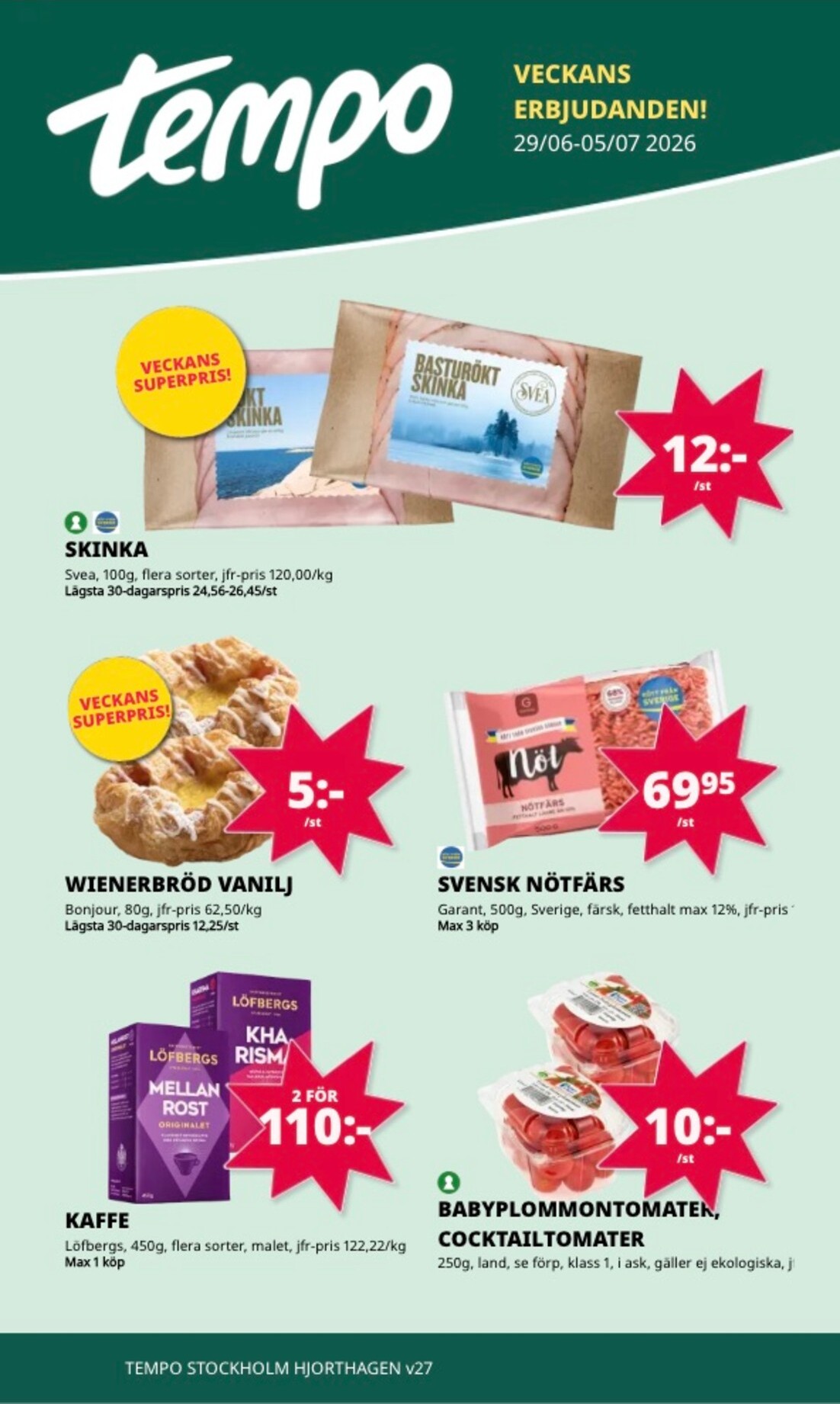 tempo - Aktuellt Tempo reklamblad från måndag, 29/06/2026 till söndag, 05/07/2026