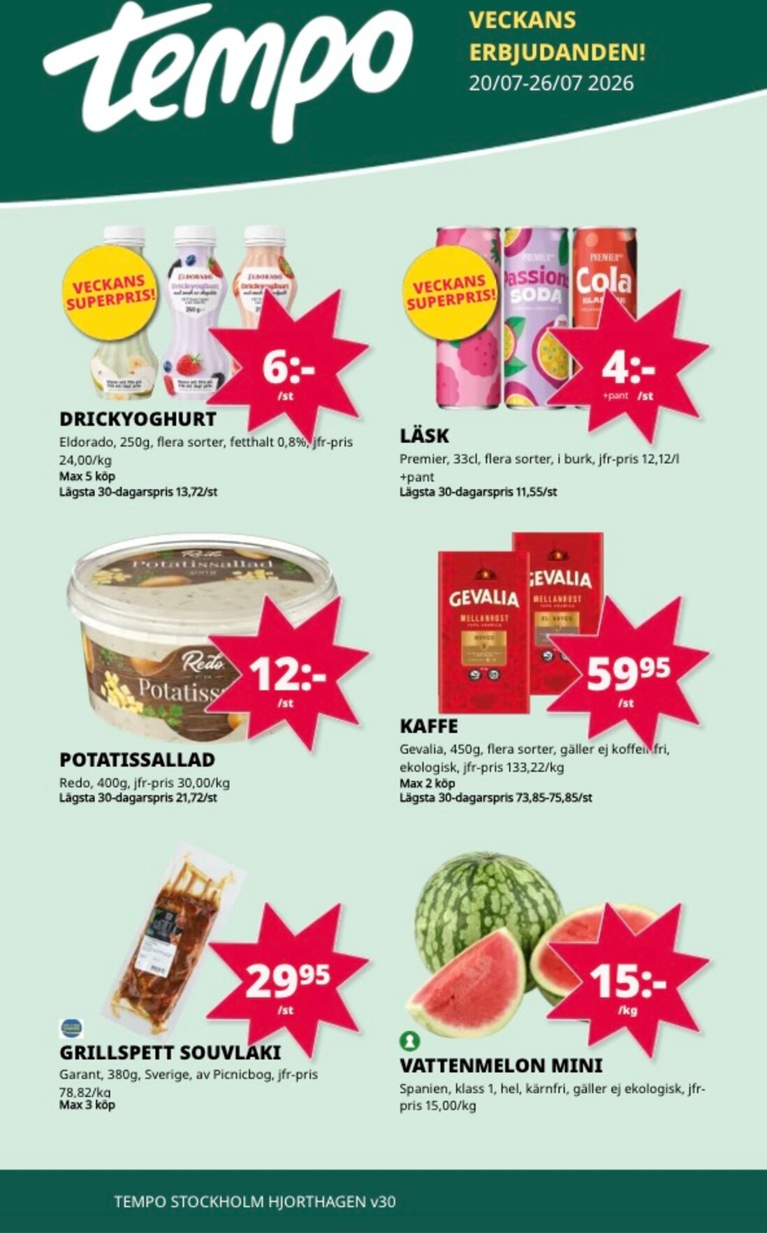 tempo - Aktuellt Tempo reklamblad från måndag, 20/07/2026 till söndag, 26/07/2026