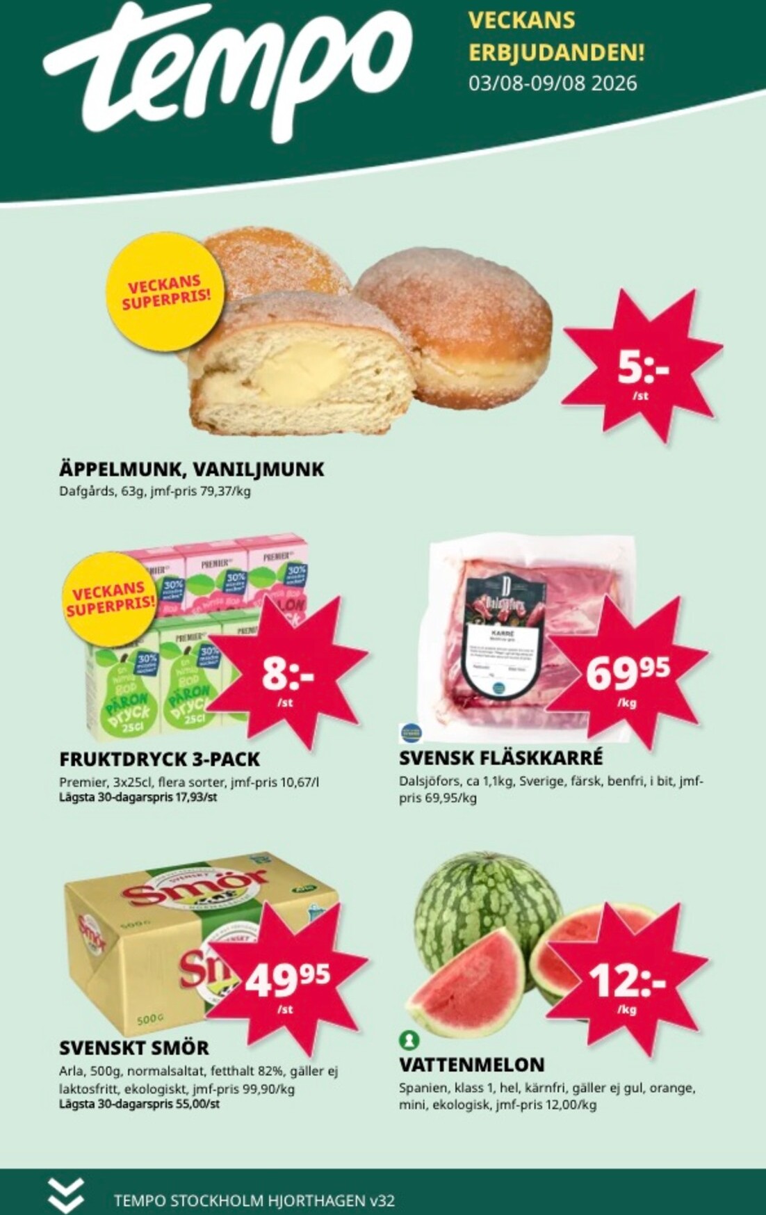 tempo - Aktuellt Tempo reklamblad från måndag, 03/08/2026 till söndag, 09/08/2026 - page: 1