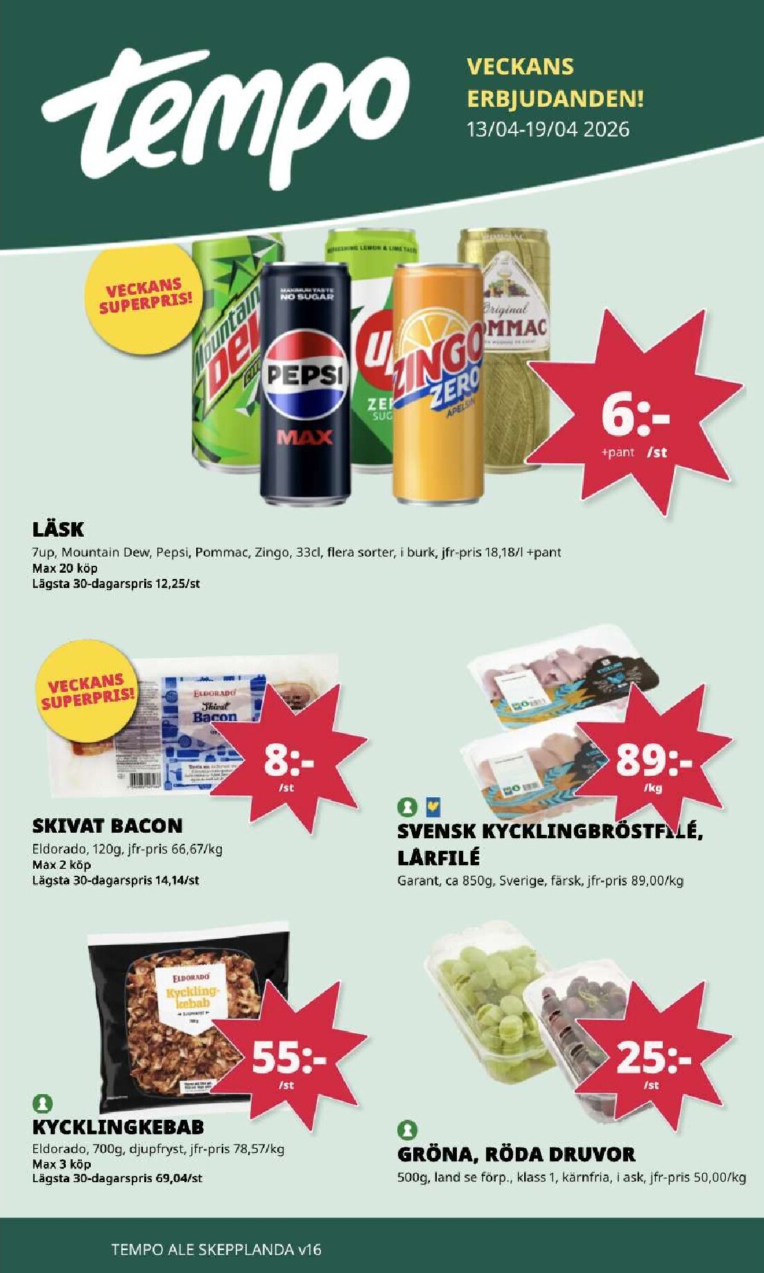 tempo - Tempo reklamblad för nästa vecka från måndag 13/04/2026 till söndag 19/04/2026