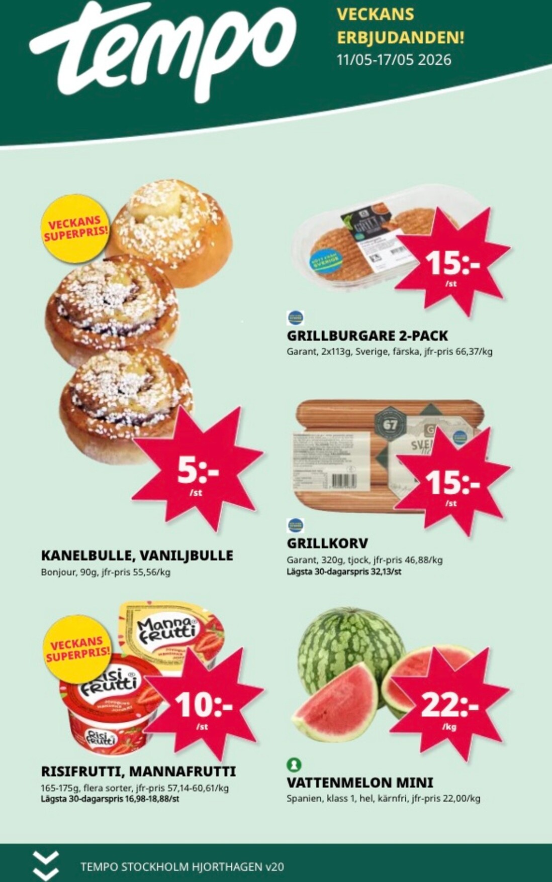 tempo - Aktuellt Tempo reklamblad giltigt från måndag 11/05/2026 till söndag 17/05/2026