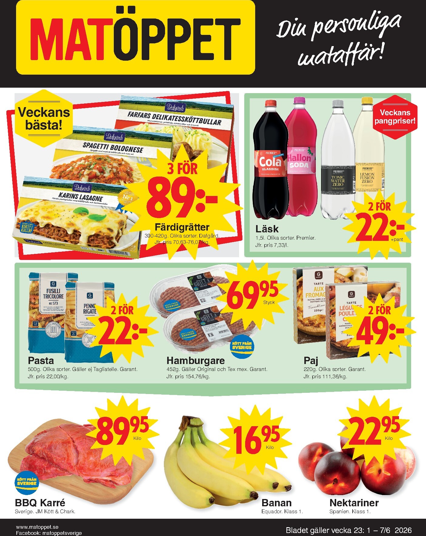 matoppet - Aktuellt Matöppet reklamblad från måndag, 01/06/2026 till söndag, 07/06/2026
