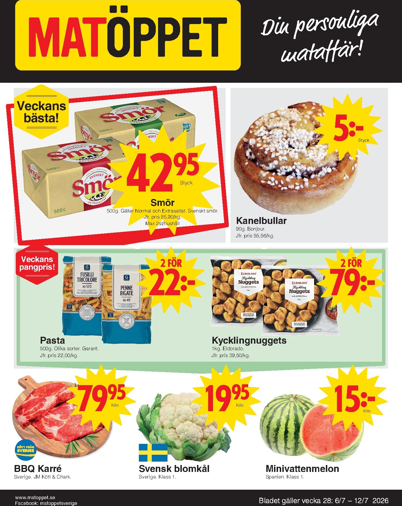 matoppet - Aktuellt Matöppet reklamblad från måndag, 06/07/2026 till söndag, 12/07/2026