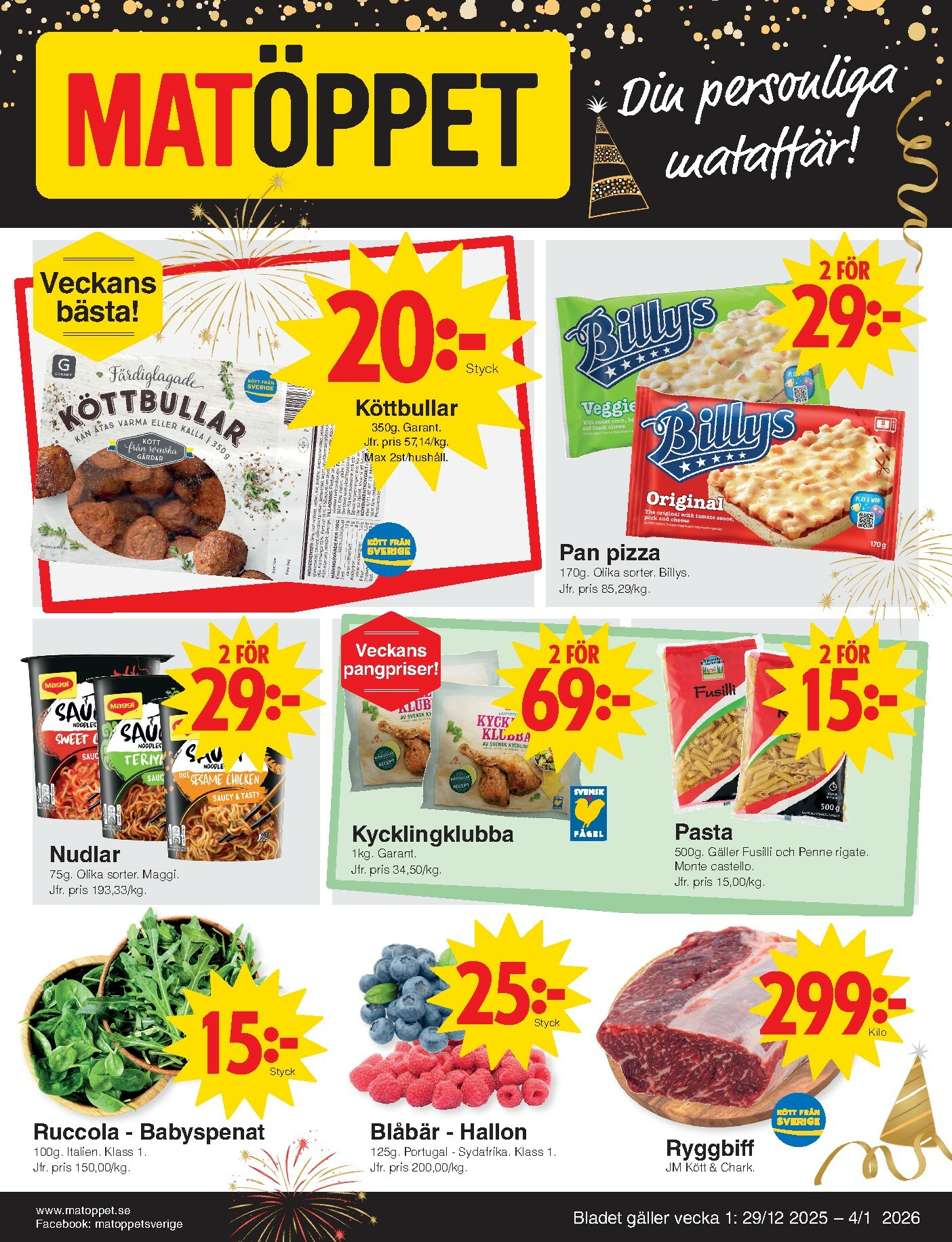 matoppet - Matöppet-reklambladet giltigt från 29/12 - 04/01