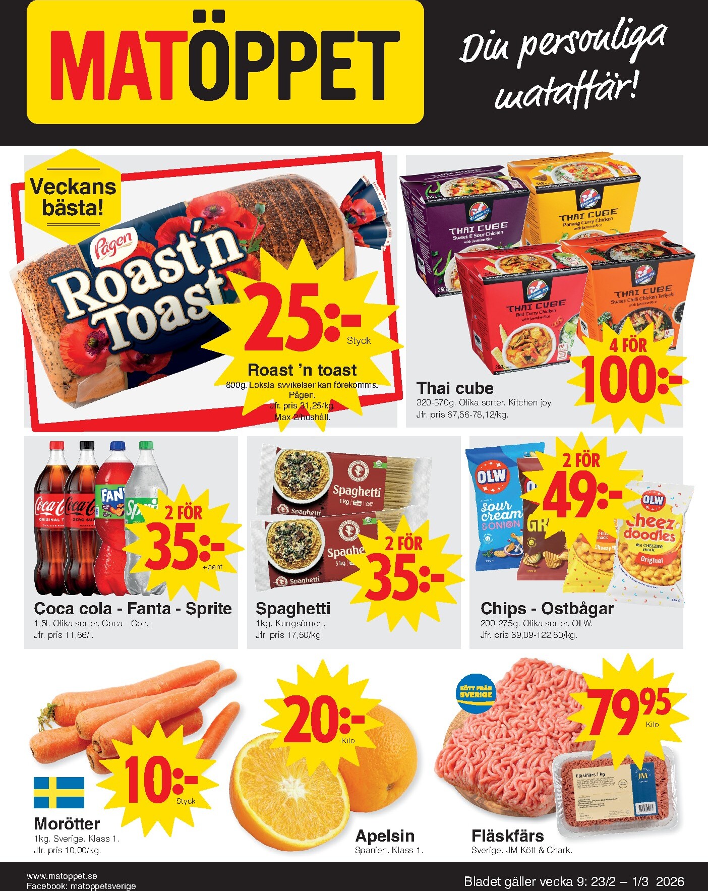 matoppet - Matöppet-reklambladet giltigt från 23/02/2026 - 01/03/2026