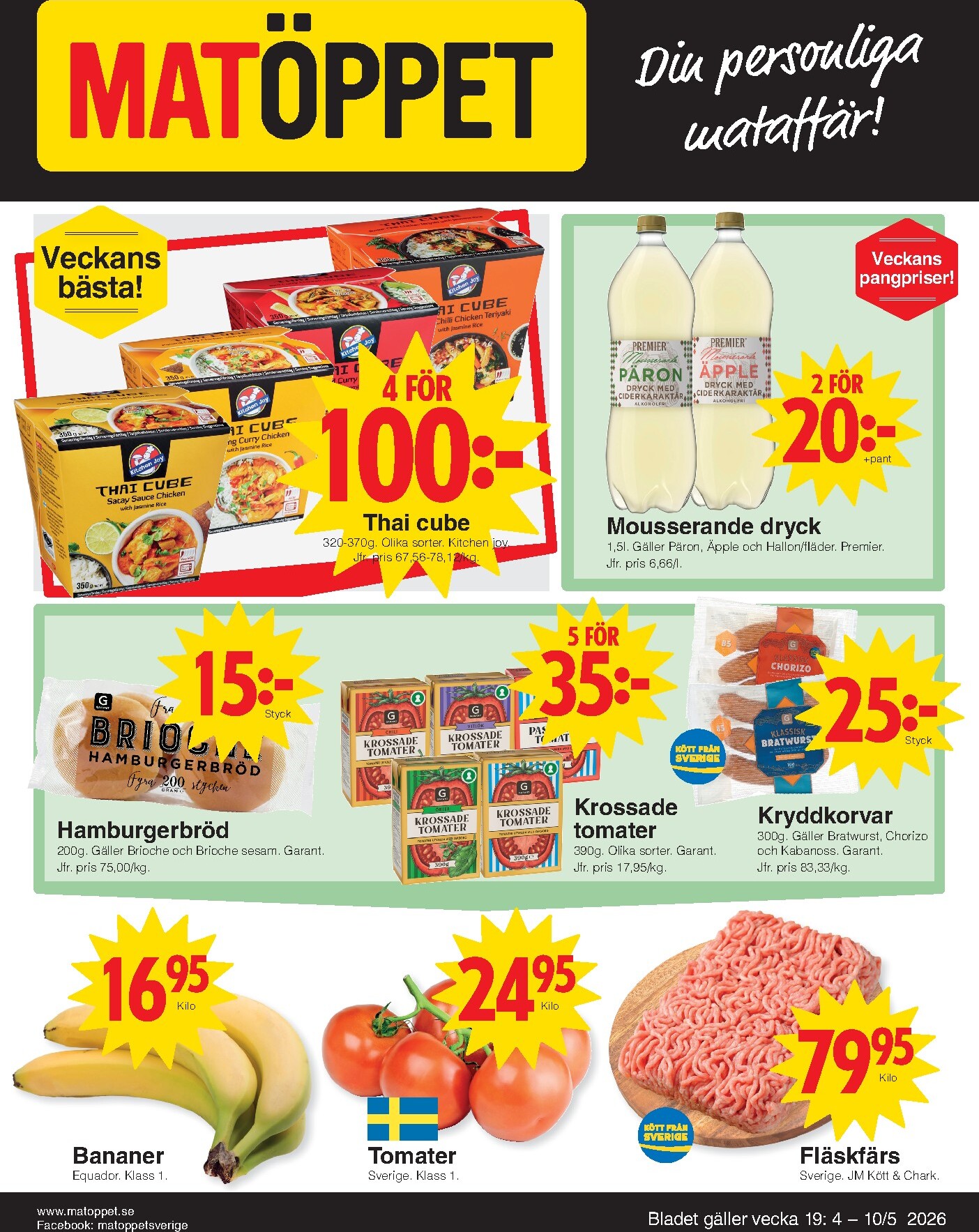matoppet - Aktuellt Matöppet reklamblad giltigt från måndag 04/05/2026 till söndag 10/05/2026 - page: 1