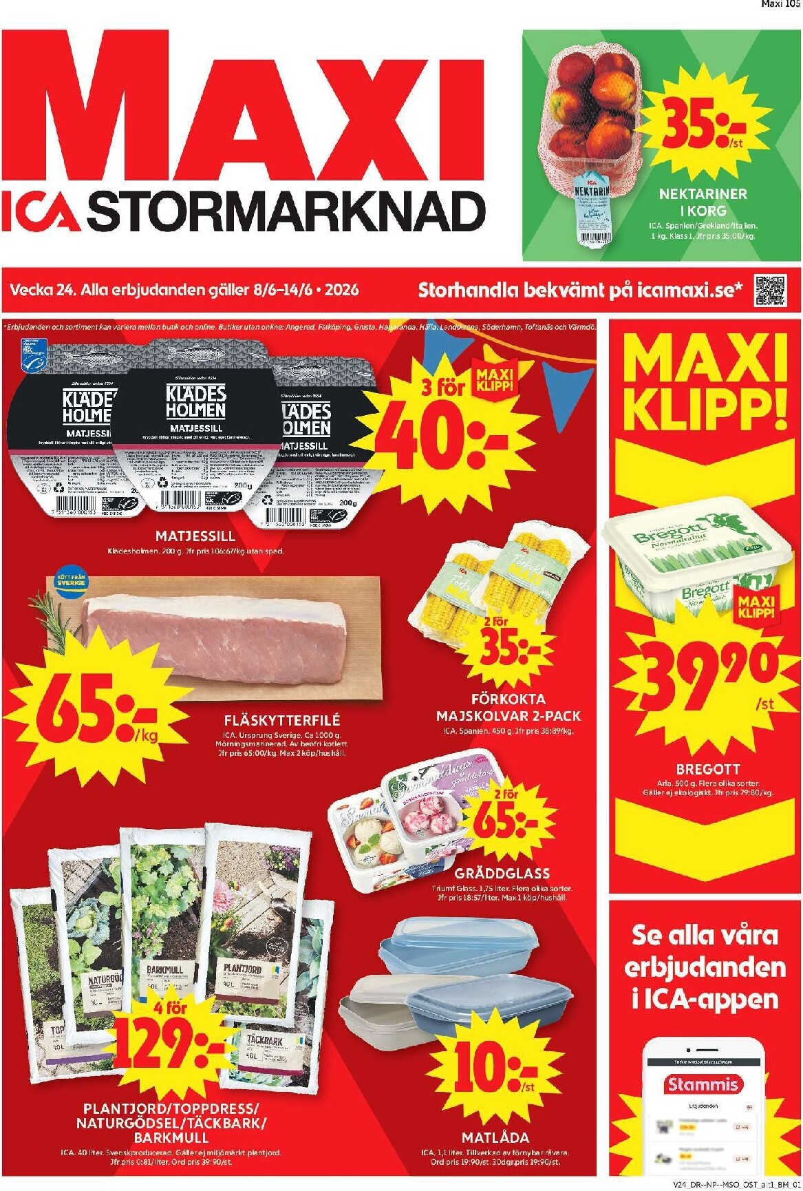 ica-maxi - Aktuellt ICA Maxi reklamblad från måndag, 08/06/2026 till söndag, 14/06/2026