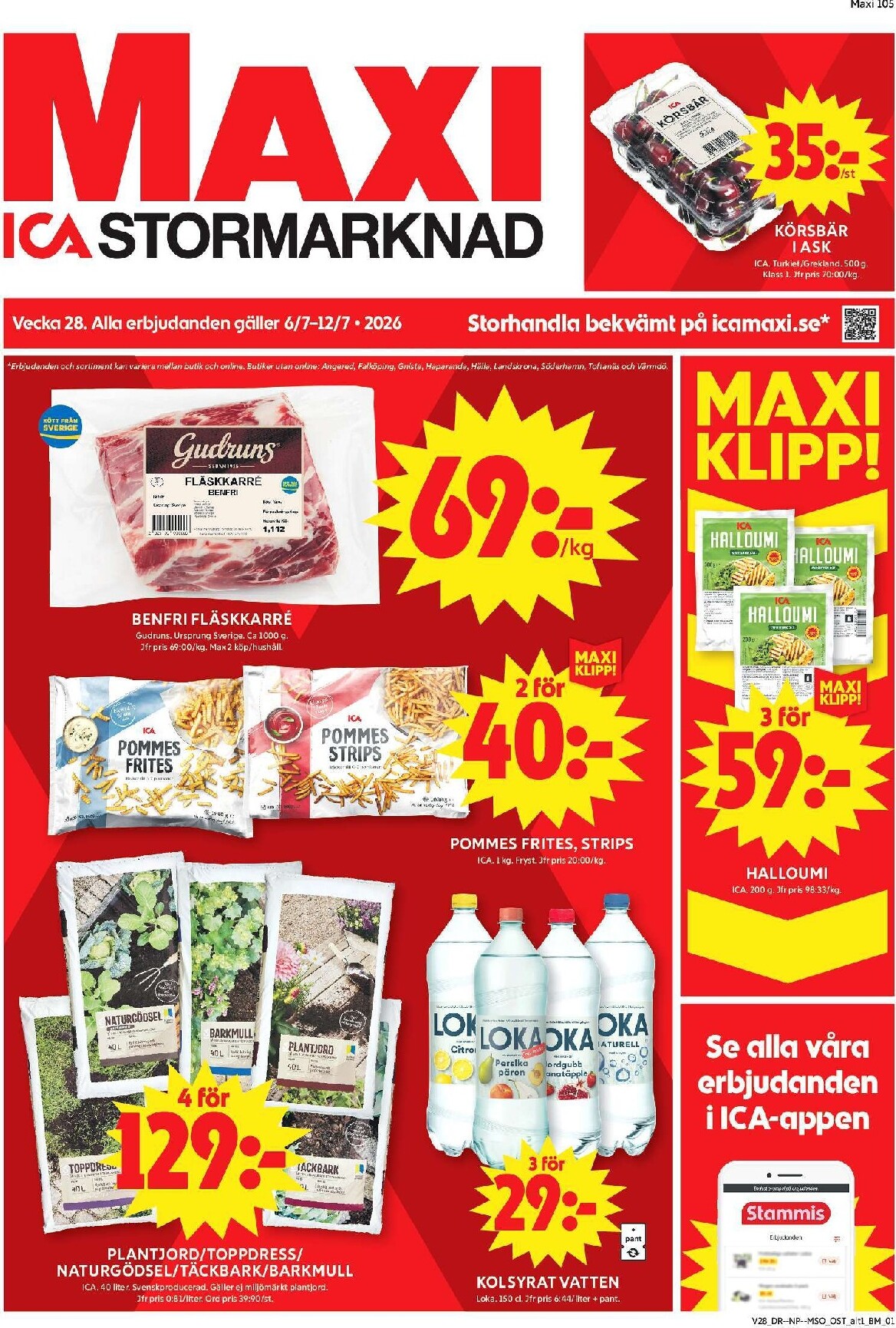 ica-maxi - Aktuellt ICA Maxi reklamblad från måndag, 06/07/2026 till söndag, 12/07/2026