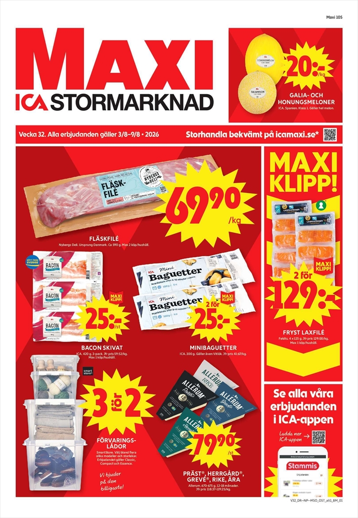 ica-maxi - Aktuellt ICA Maxi reklamblad från måndag, 03/08/2026 till söndag, 09/08/2026 - page: 1