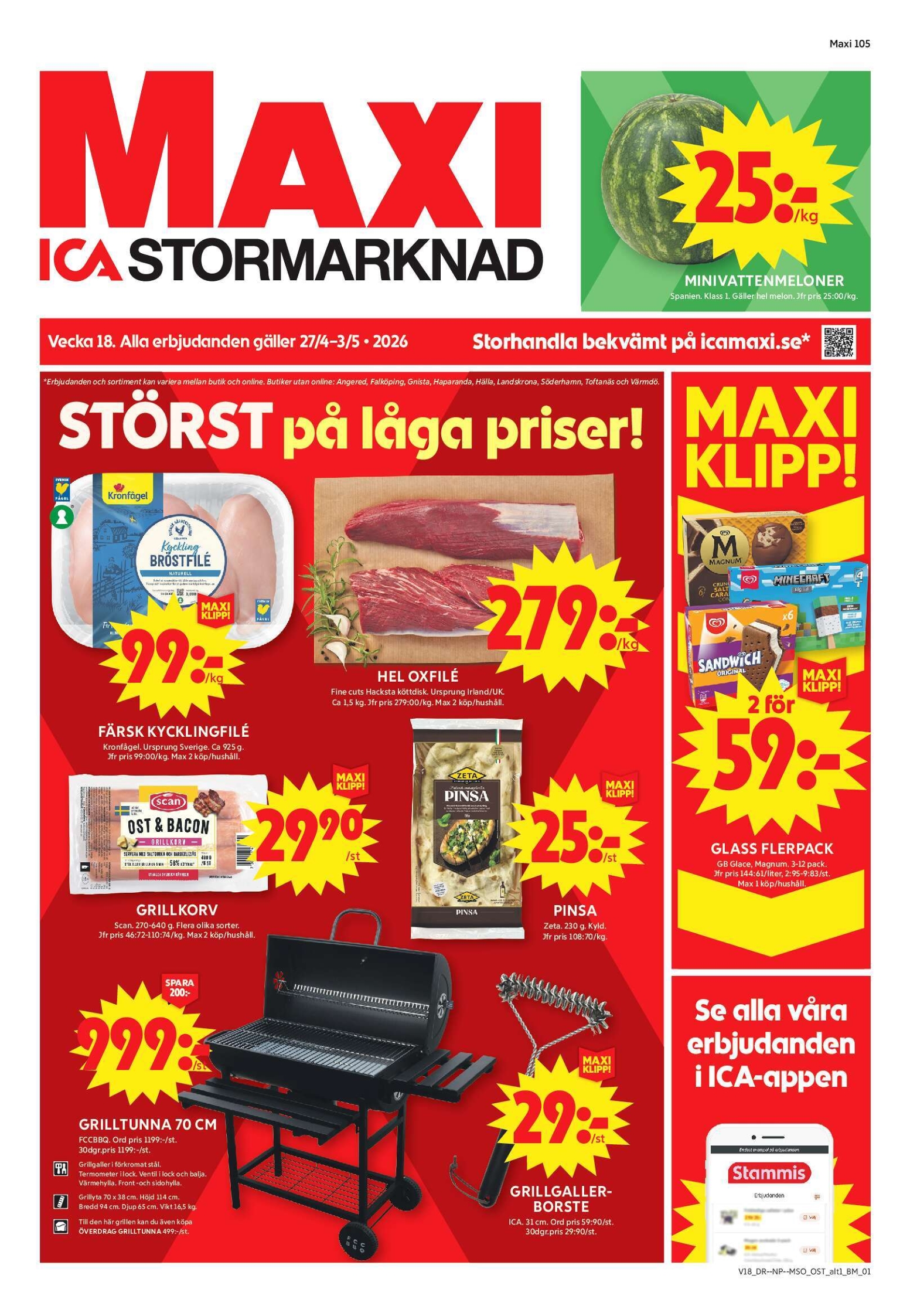 ica-maxi - Aktuellt ICA Maxi reklamblad giltigt från måndag 27/04/2026 till söndag 03/05/2026