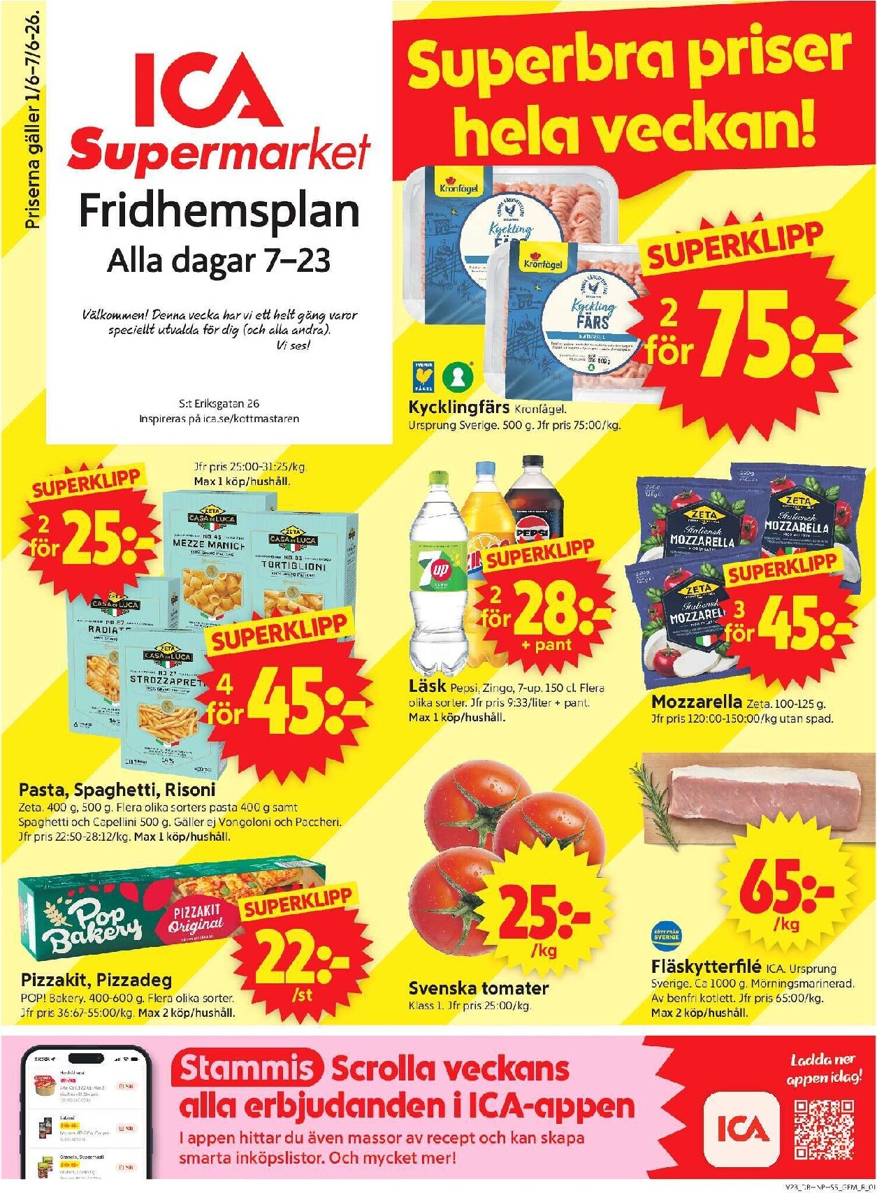 ica-supermarket - Aktuellt ICA Supermarket reklamblad från måndag, 01/06/2026 till söndag, 07/06/2026 - page: 1
