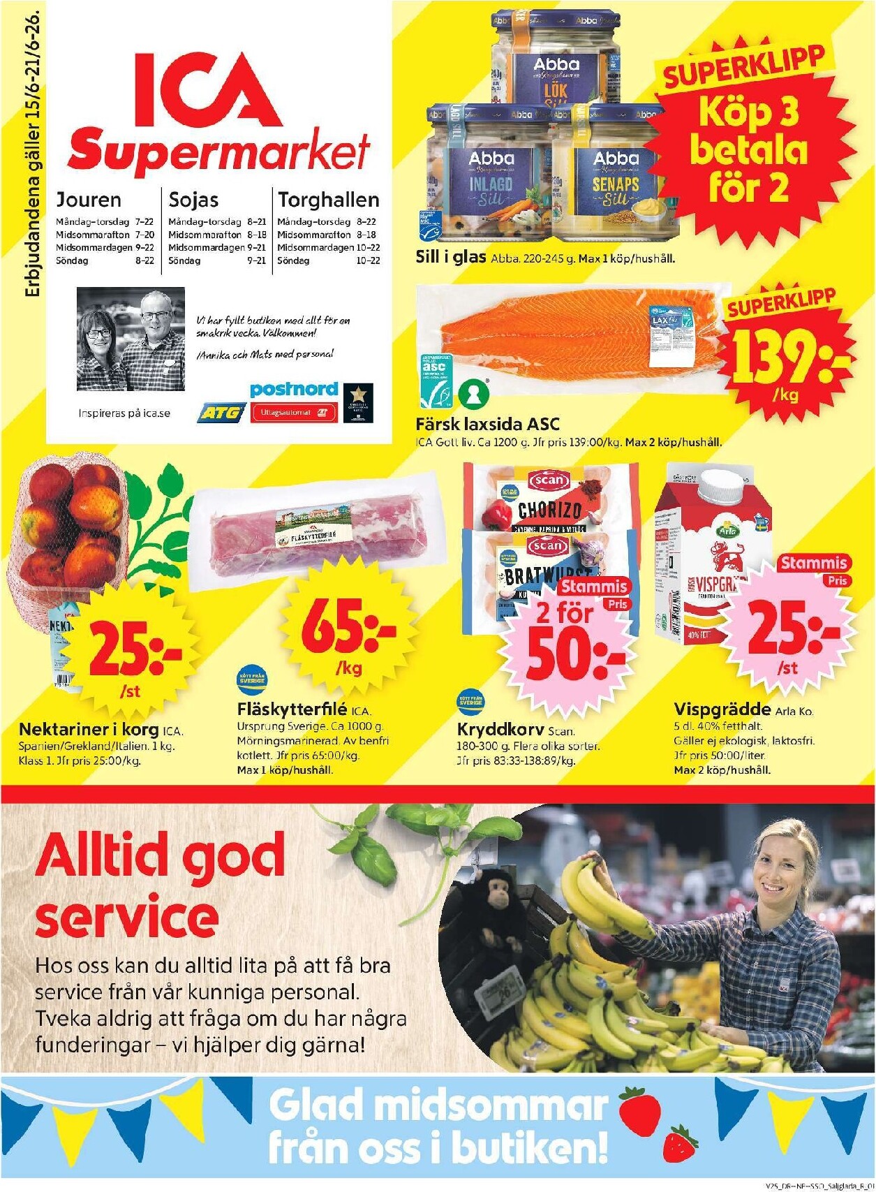 ica-supermarket - Aktuellt ICA Supermarket reklamblad från måndag, 15/06/2026 till söndag, 21/06/2026