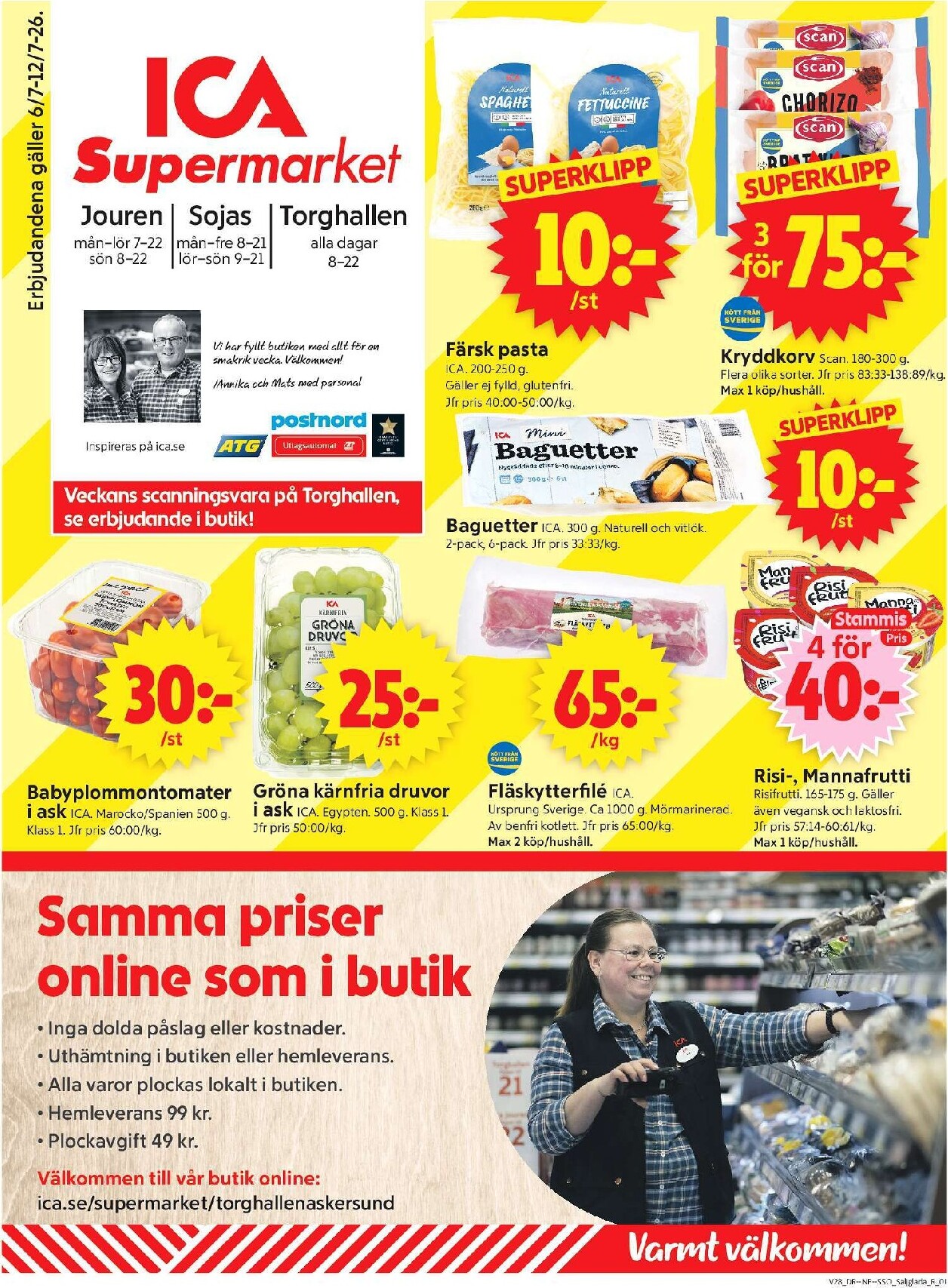 ica-supermarket - Aktuellt ICA Supermarket reklamblad från måndag, 06/07/2026 till söndag, 12/07/2026