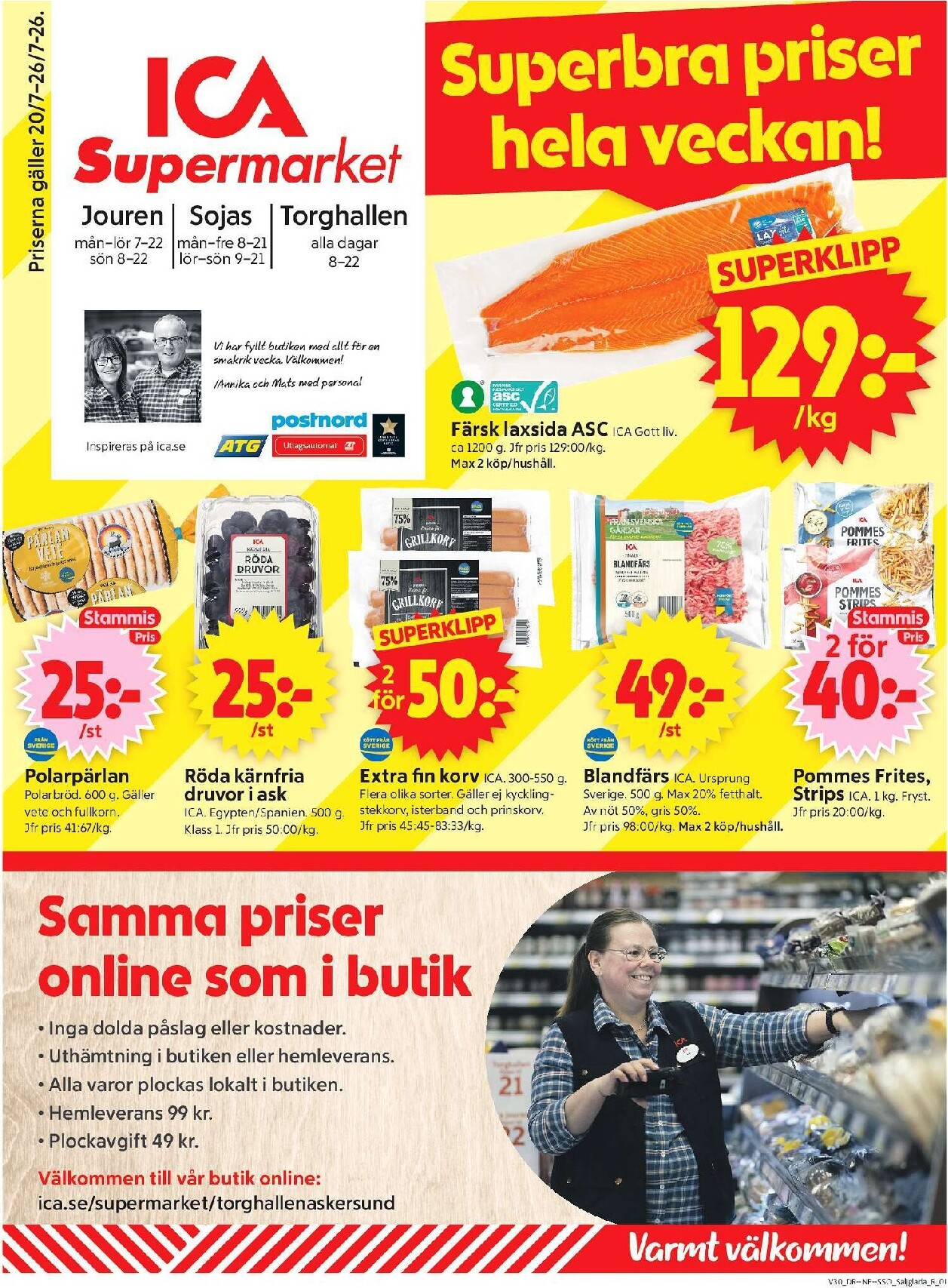 ica-supermarket - Aktuellt ICA Supermarket reklamblad från måndag, 20/07/2026 till söndag, 26/07/2026
