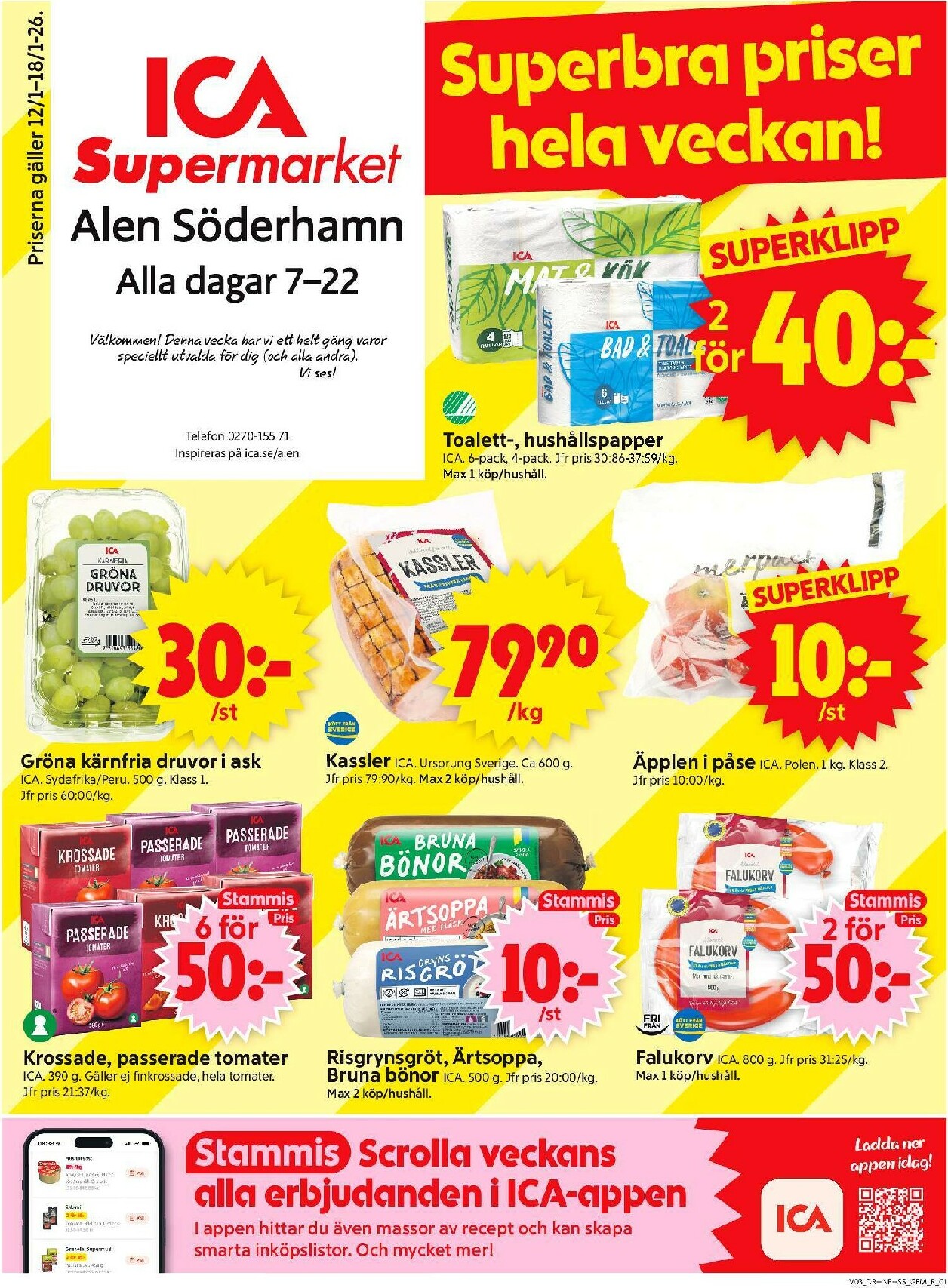 ica-supermarket - ICA Supermarket-reklambladet giltigt från 12/01 - 18/01