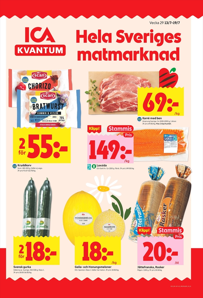 ica-kvantum - Aktuellt ICA Kvantum - Veckans reklamblad reklamblad från måndag, 13/07/2026 till söndag, 19/07/2026