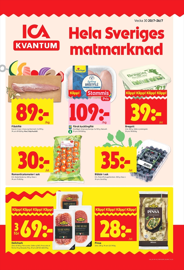 ica-kvantum - Aktuellt ICA Kvantum - Veckans reklamblad reklamblad från måndag, 20/07/2026 till söndag, 26/07/2026