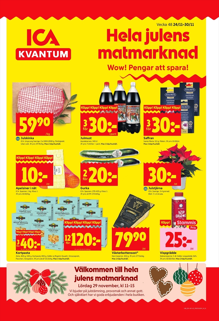 ica-kvantum - ICA Kvantum-reklambladet giltigt från 24/11 - 30/11