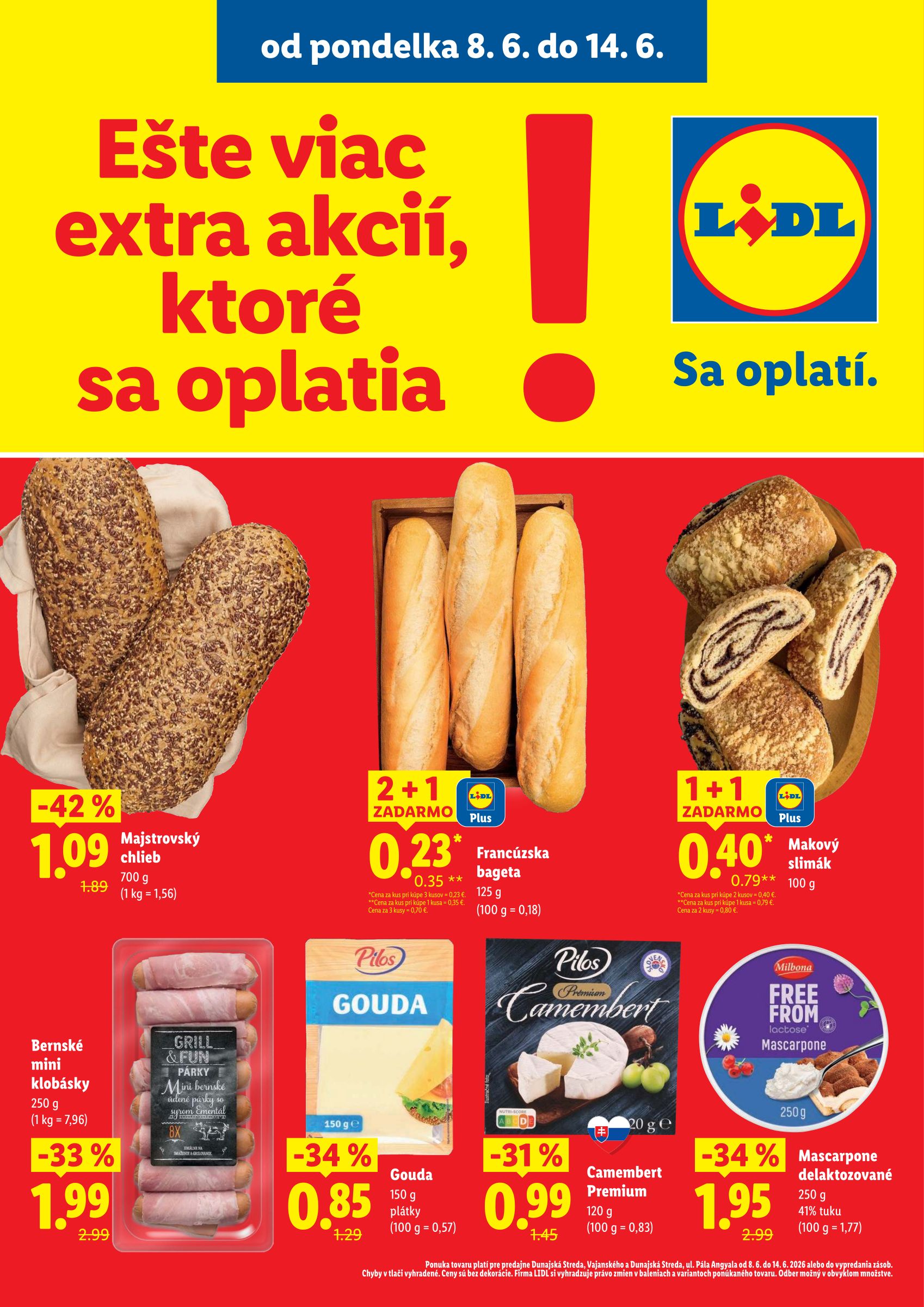 lidl - Aktuálny Lidl - Špeciálne akcie pre predajne v DS leták od pondelka, 08.06.2026 do nedele, 14.06.2026