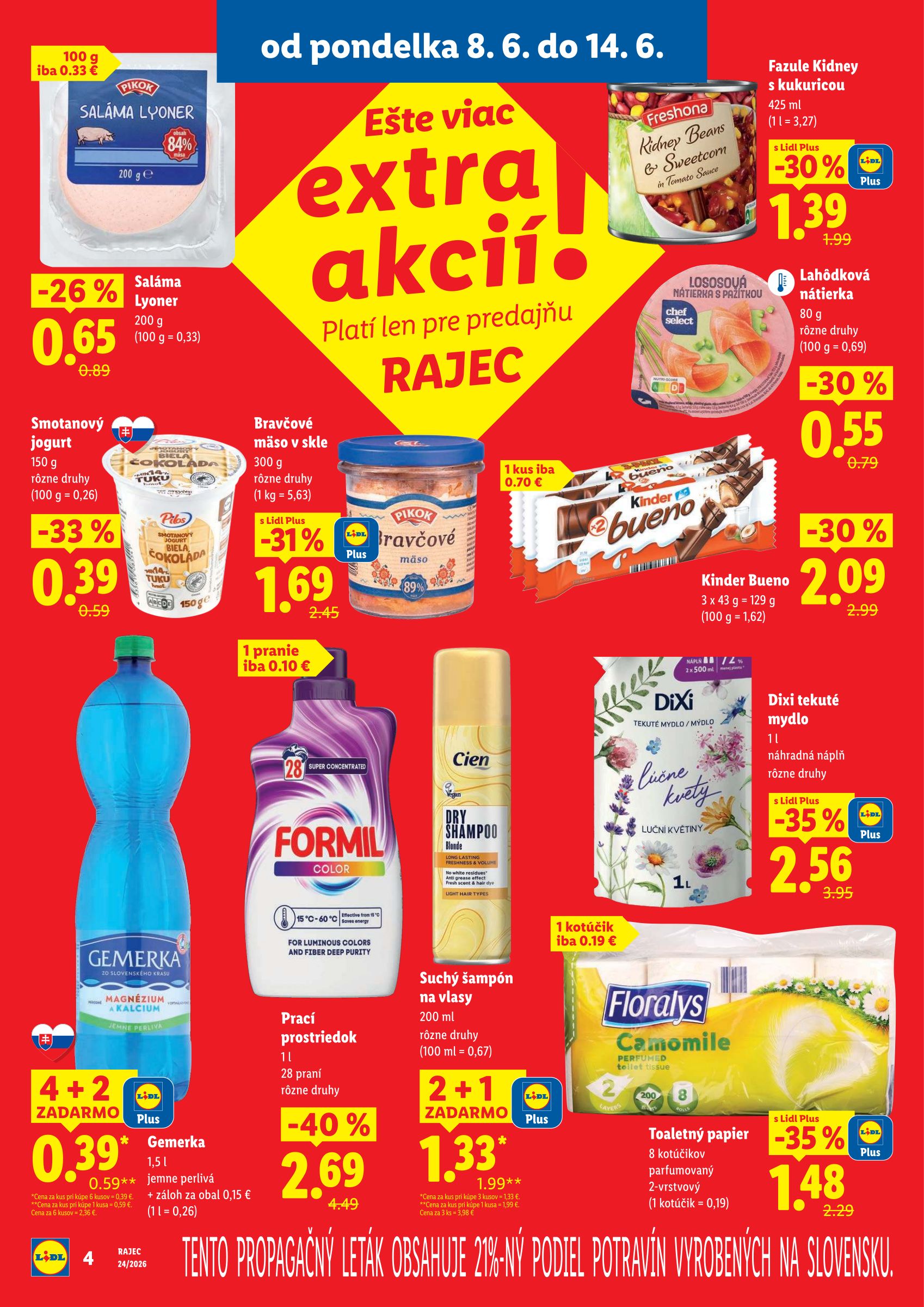 lidl - Aktuálny Lidl - Rajec leták od pondelka, 08.06.2026 do nedele, 14.06.2026 - page: 4
