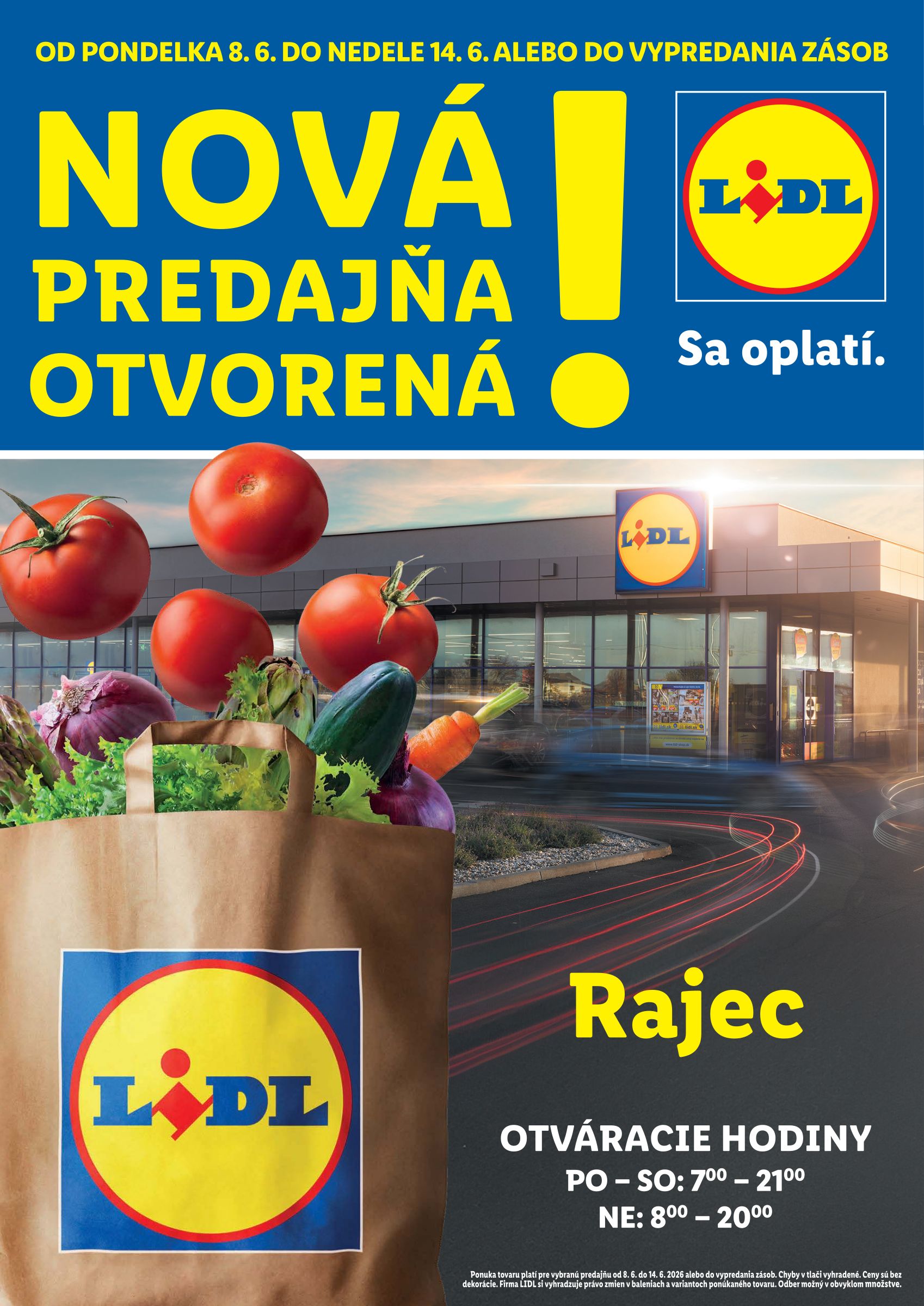 lidl - Aktuálny Lidl - Rajec leták od pondelka, 08.06.2026 do nedele, 14.06.2026