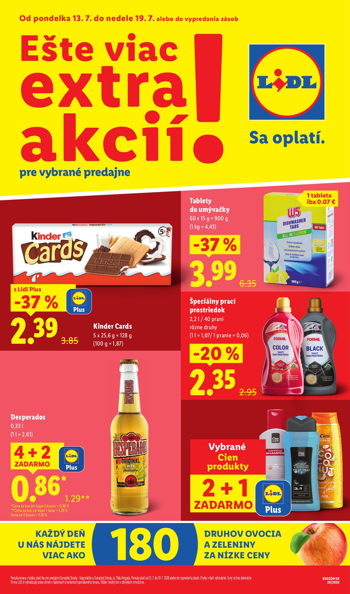 lidl - Nový Lidl - Extra Akcie leták od pondelka, 13.07.2026 do nedele, 19.07.2026