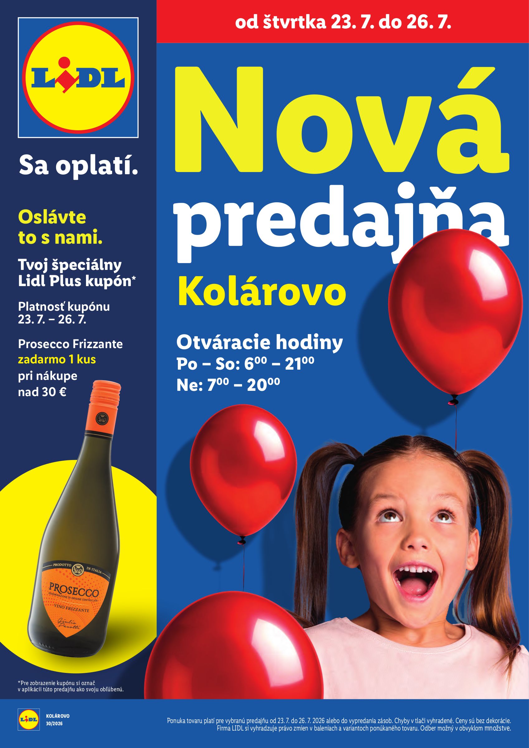lidl - Nový Lidl leták od štvrtka, 23.07.2026 do nedele, 26.07.2026