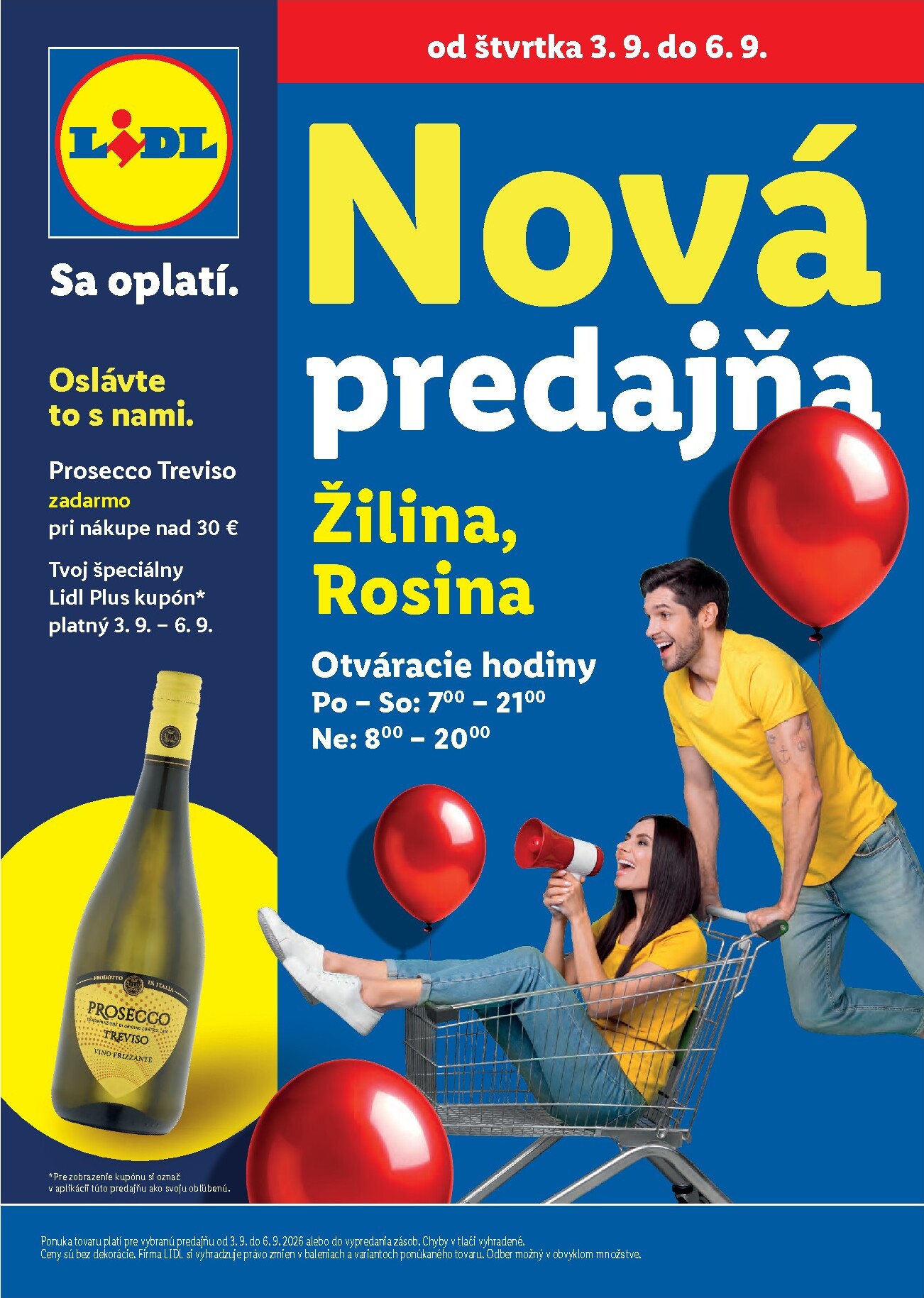 lidl - Nový Lidl - Nová predajňa v Žiline leták od štvrtka, 03.09.2026 do nedele, 06.09.2026