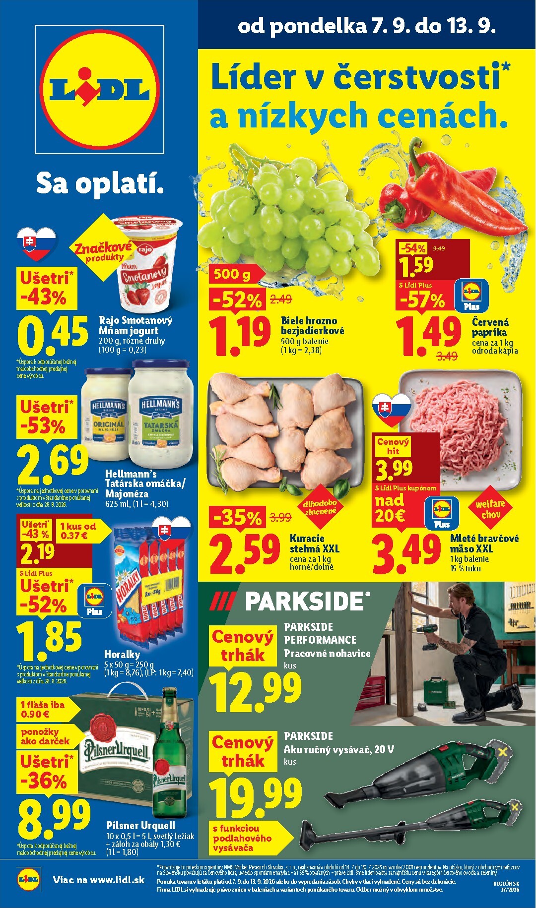 lidl - Aktuálny Lidl leták od pondelka, 07.09.2026 do nedele, 13.09.2026 - page: 1
