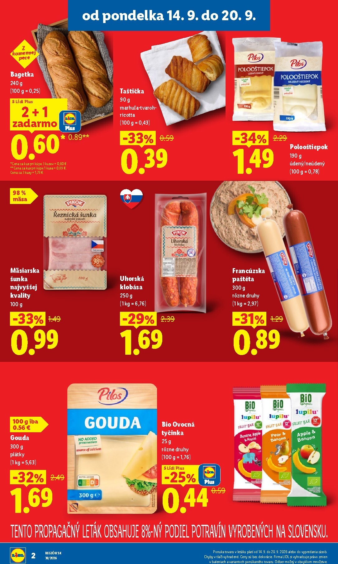 lidl - Aktuálny Lidl - Extra akcie pre vybrané predajne leták od pondelka, 14.09.2026 do nedele, 20.09.2026 - page: 2