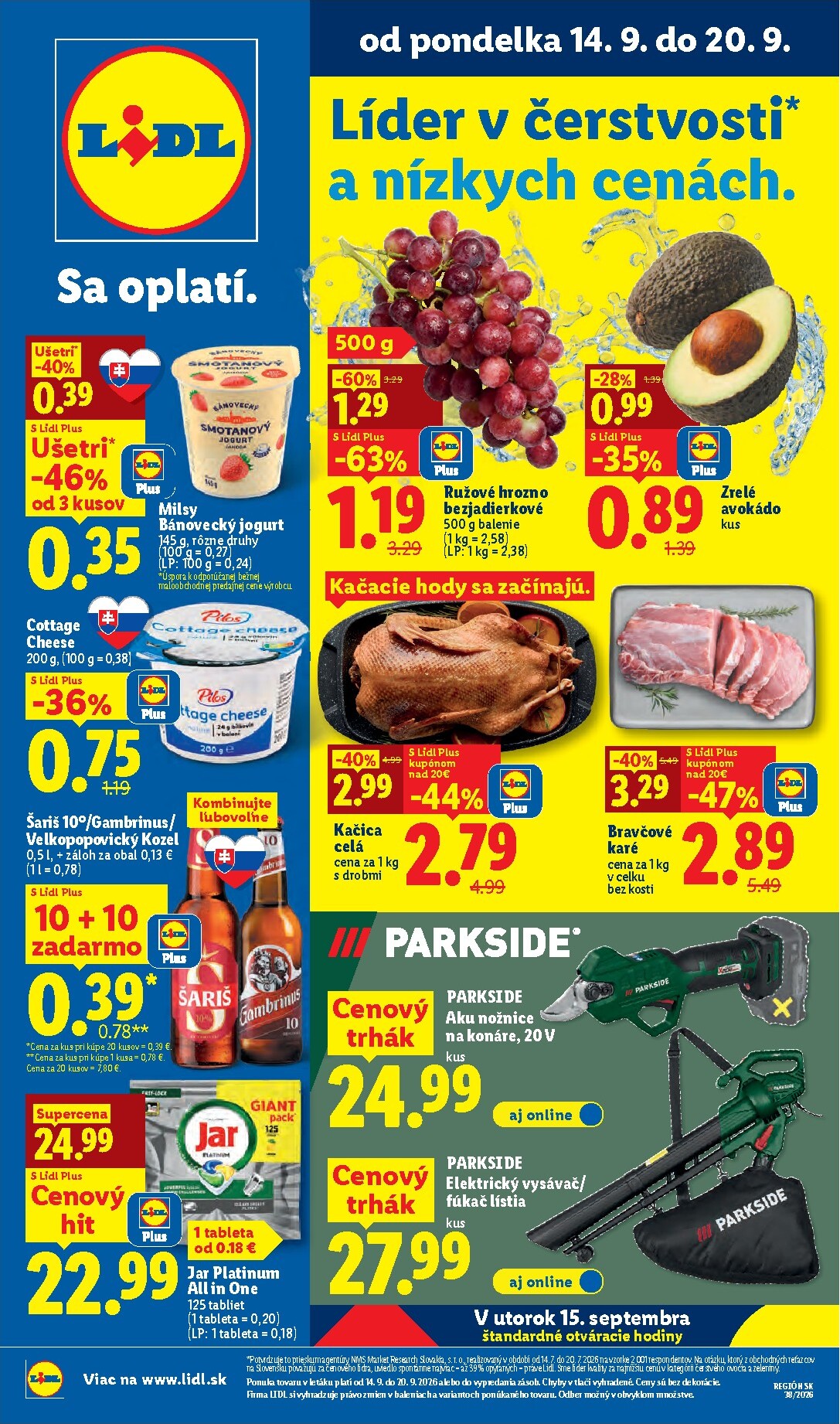 lidl - Aktuálny Lidl leták od pondelka, 14.09.2026 do nedele, 20.09.2026