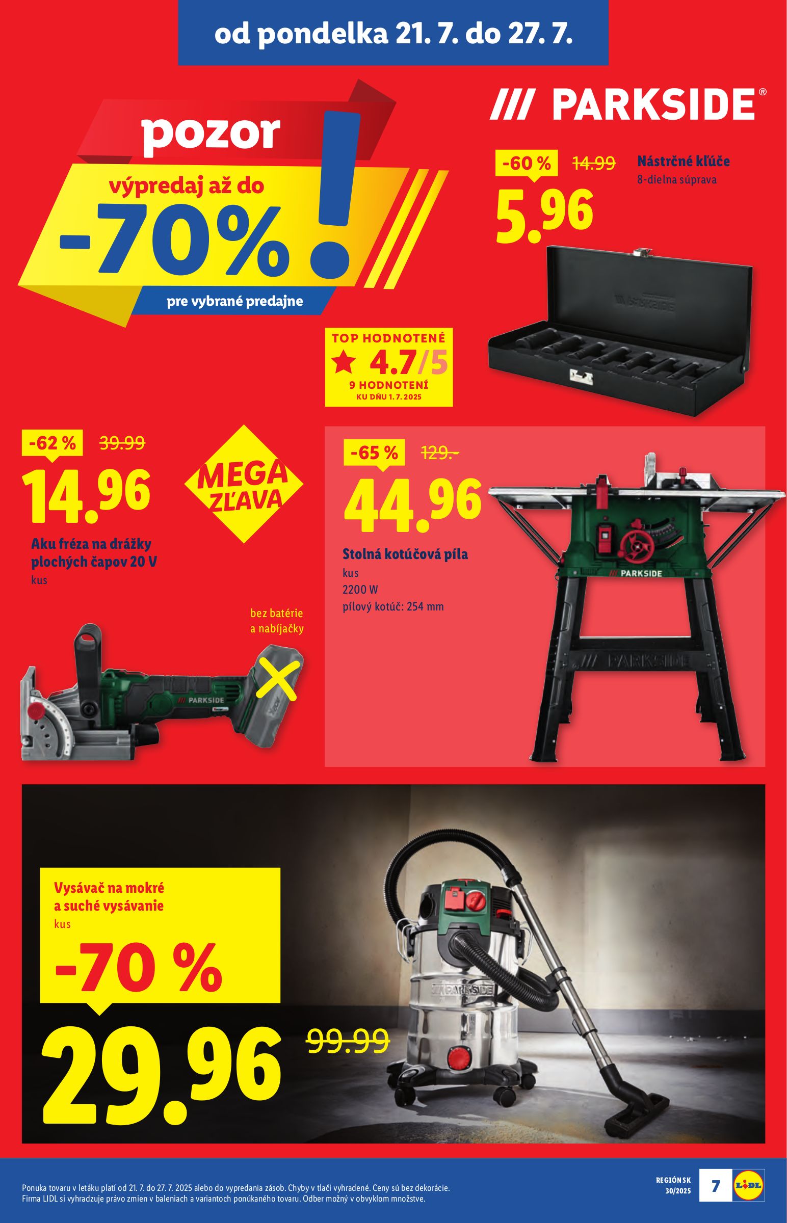 lidl - Leták Lidl - Špeciálne akcie - vybrané predajne platný od 21.07. do 27.07. - page: 7